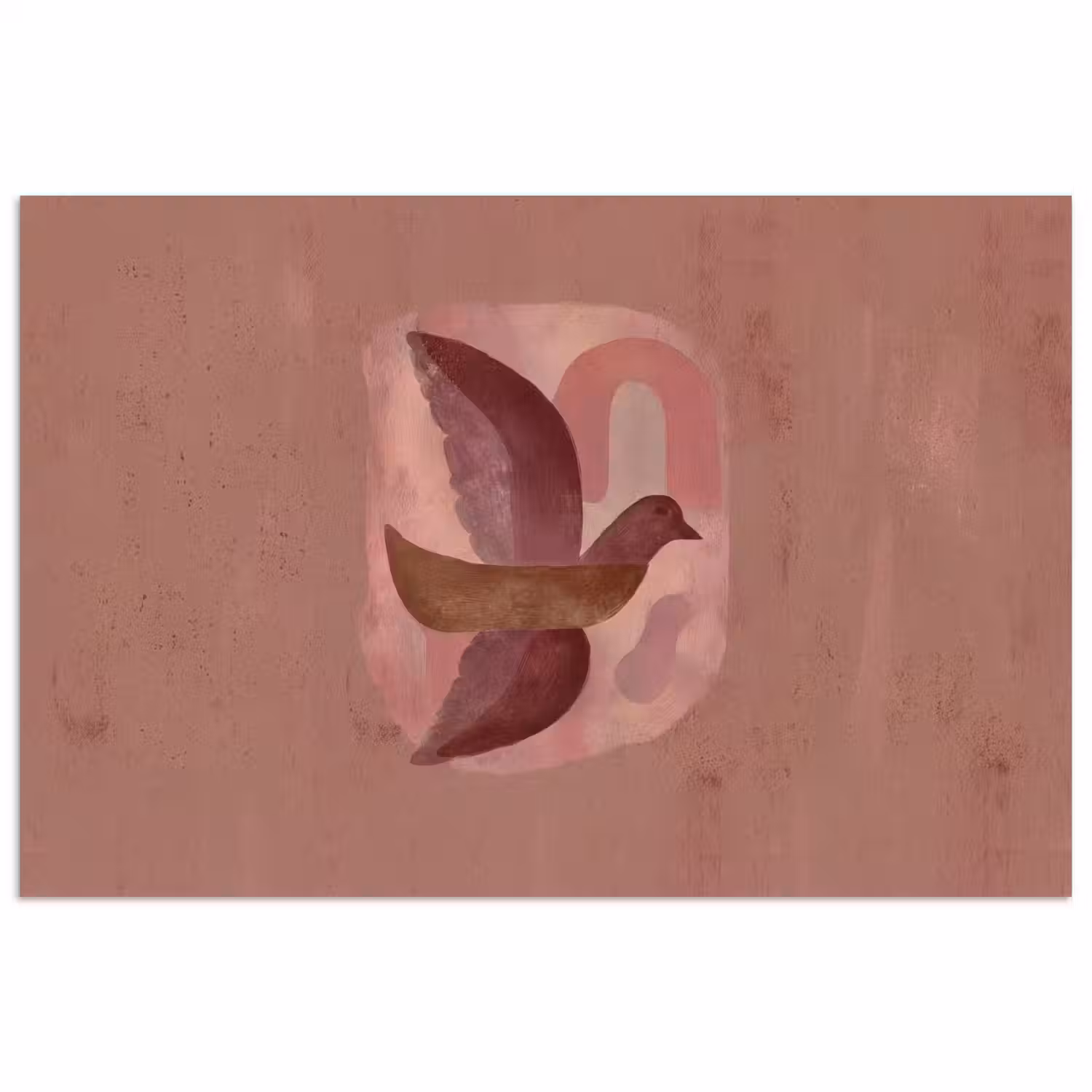 Illustratie - Vogels - Abstract - Roze poster papier klein -3d