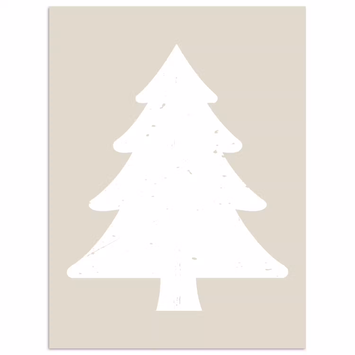 Japandi - Kerstboom - Beige - Kerstversiering poster papier klein -3d