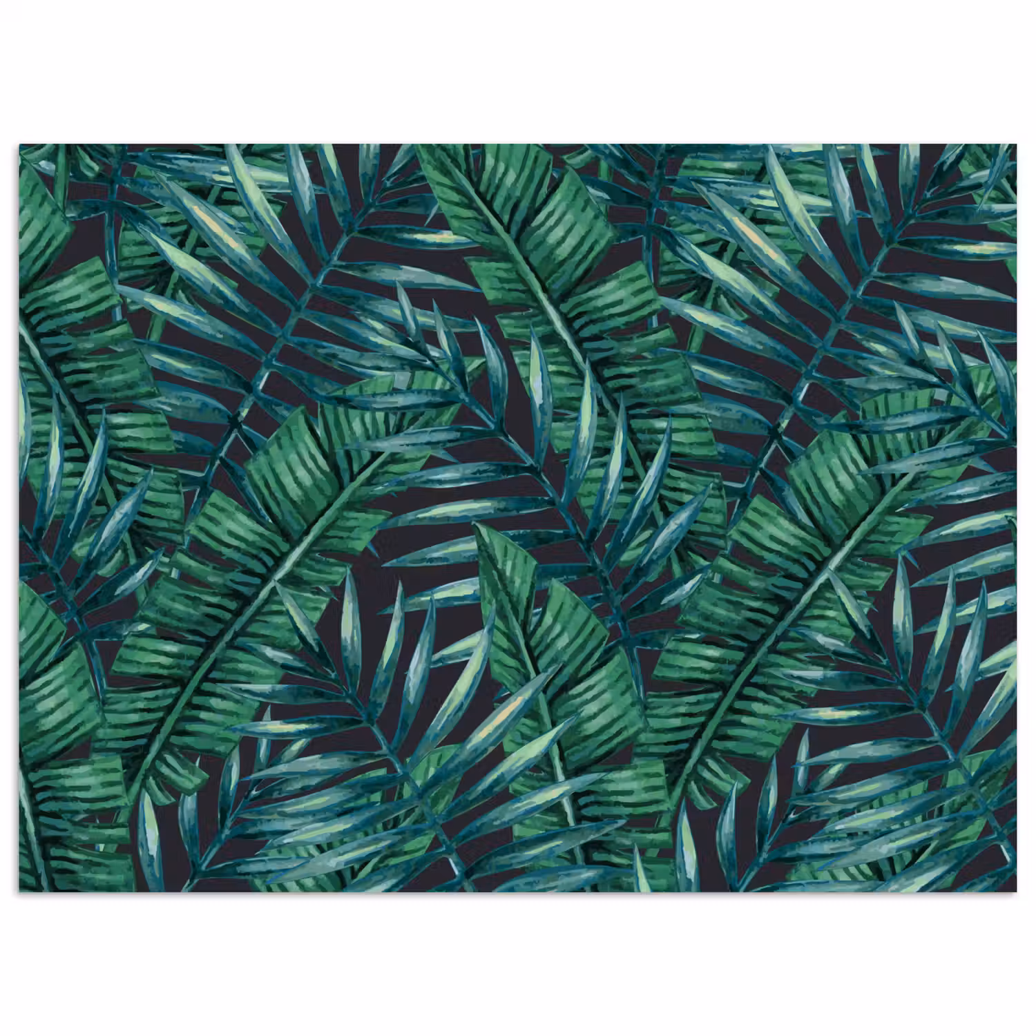 Jungle - Bladeren - Tropical poster papier klein -3d