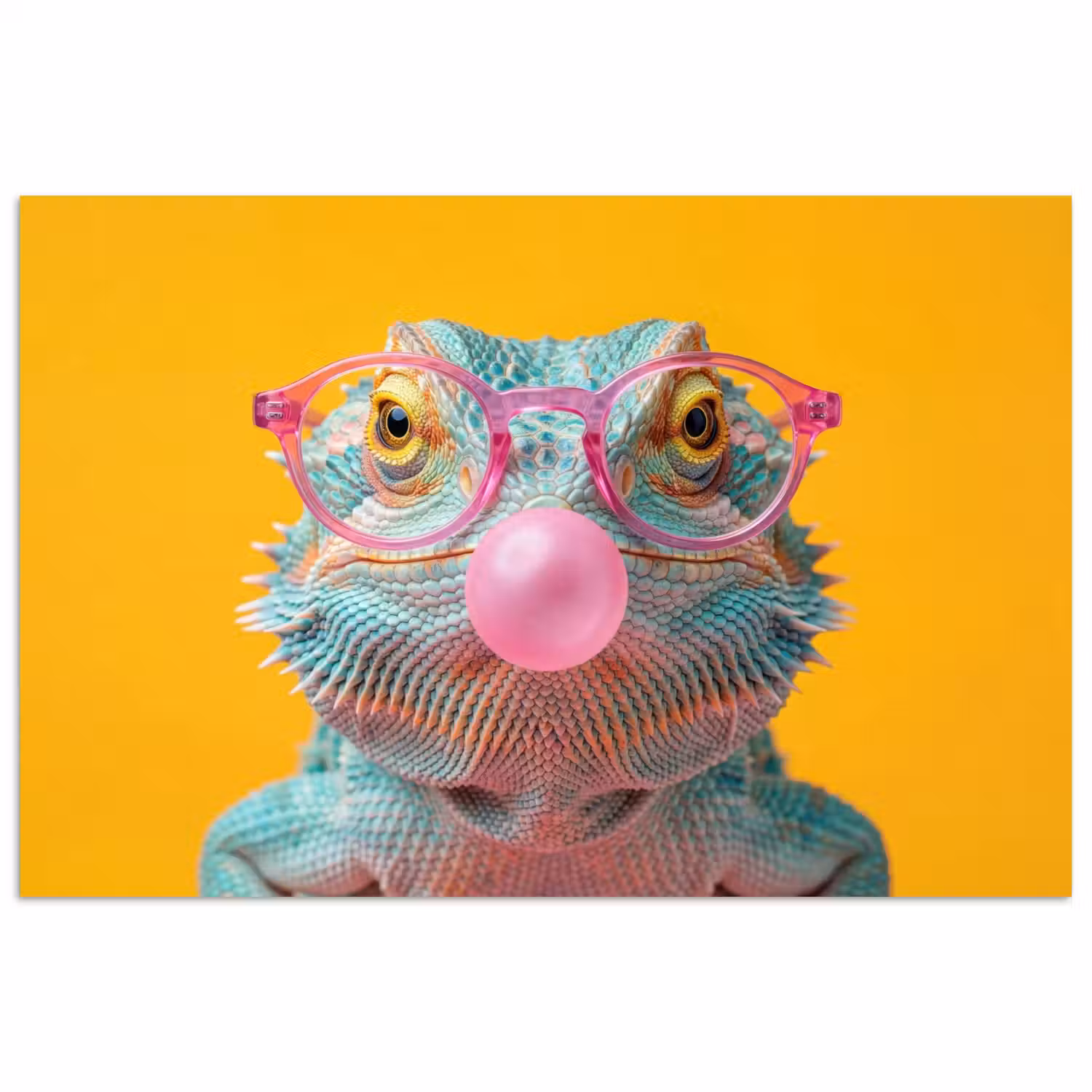 Kameleon - Kauwgom - Kleurrijk poster papier klein -3d