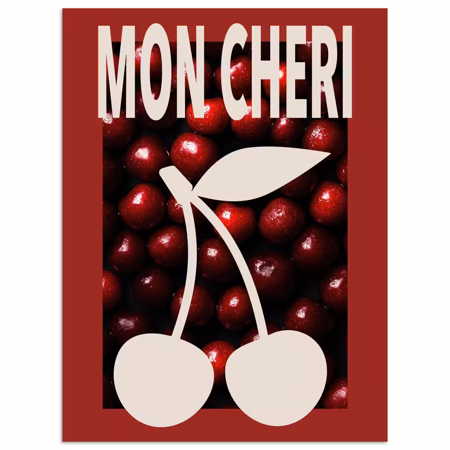 Kersen - Illustratie - Rood poster papier klein -3d
