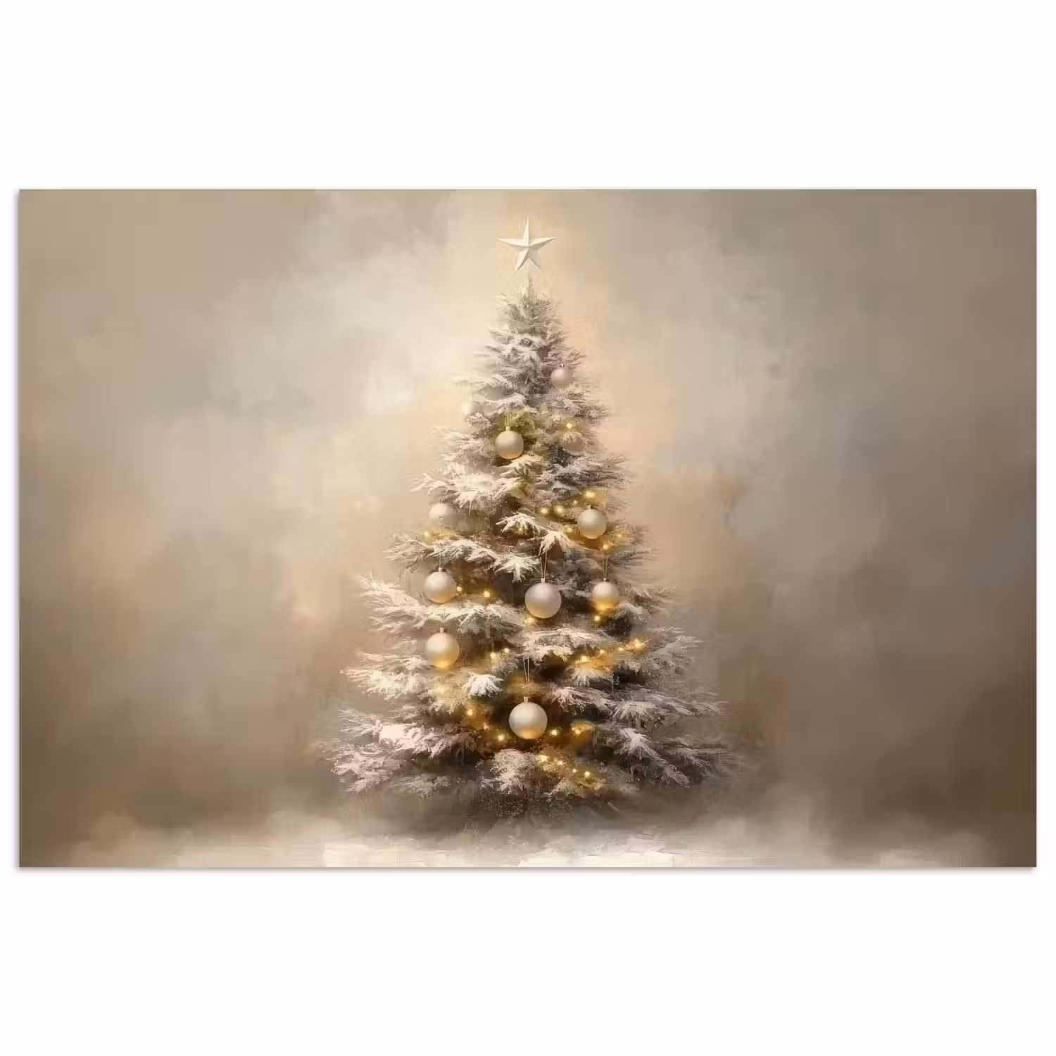 Kerst - kerstboom - Sneeuw - Art poster papier klein -3d