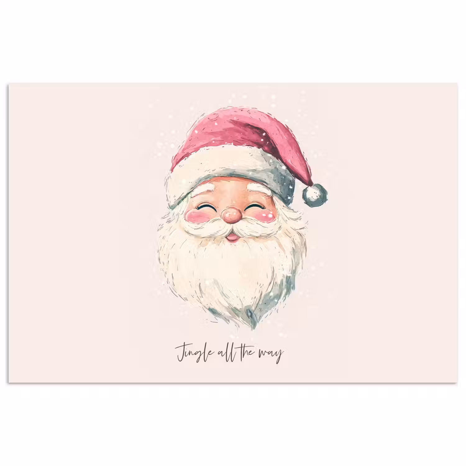 Kerstman - Kerst - Quote - Beige poster papier klein -3d