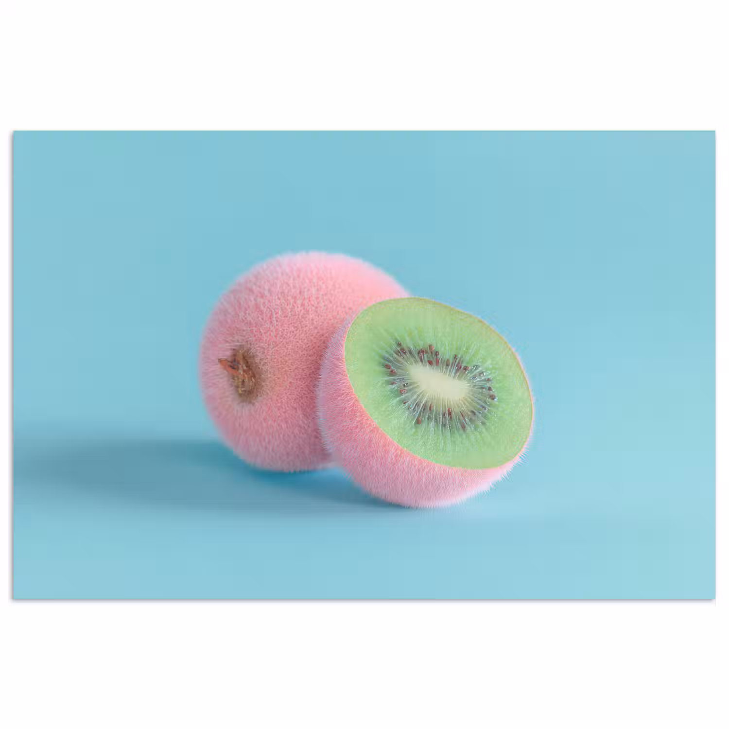 Kiwi - Blauw - Surrealistisch poster papier klein -3d
