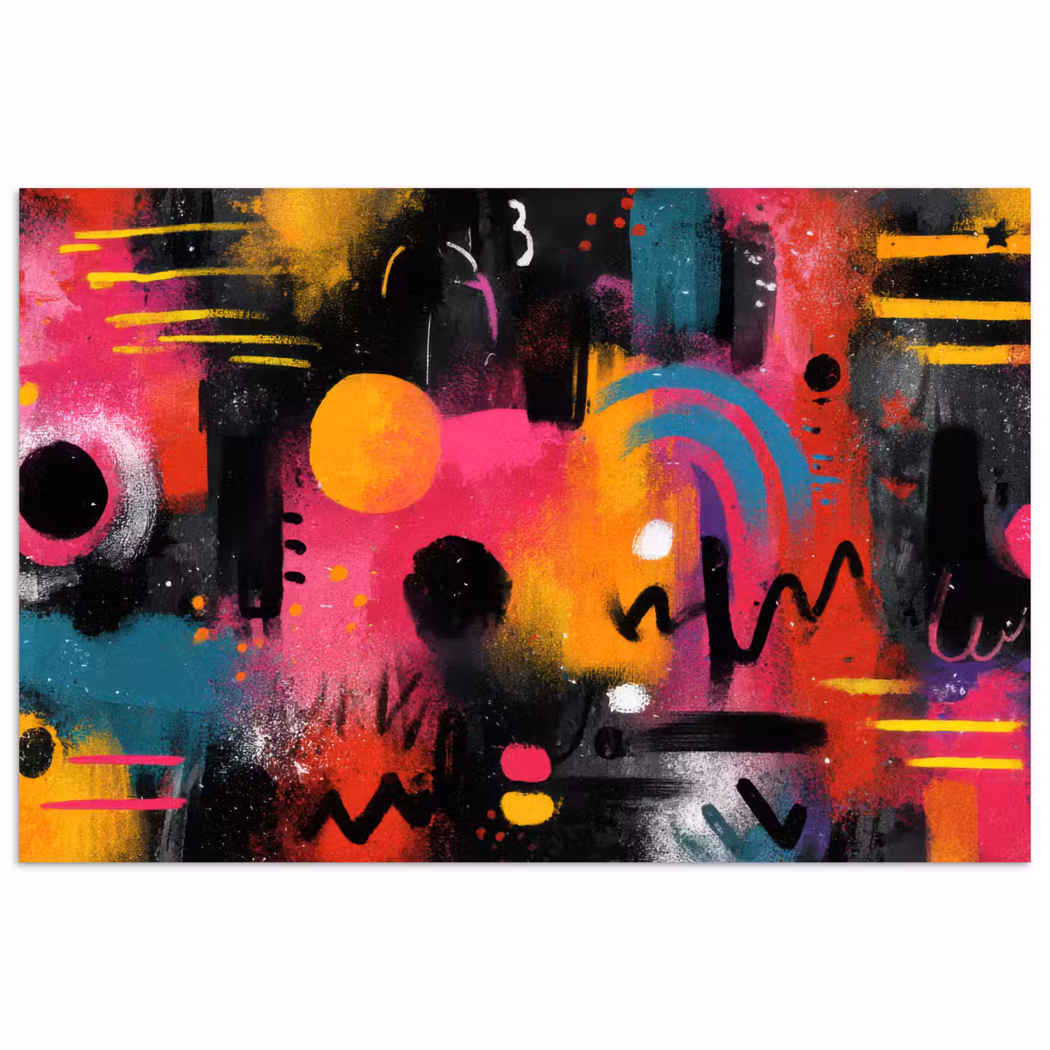 Kleurvlakken - Vormen - Kleurrijk - Abstract poster papier klein -3d