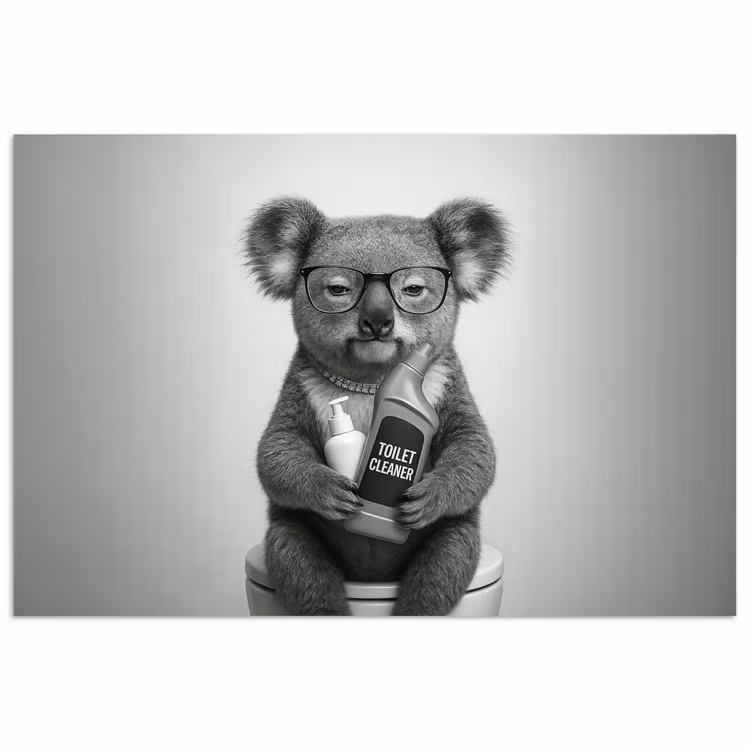 Koala - Bril - Toilet poster papier klein -3d
