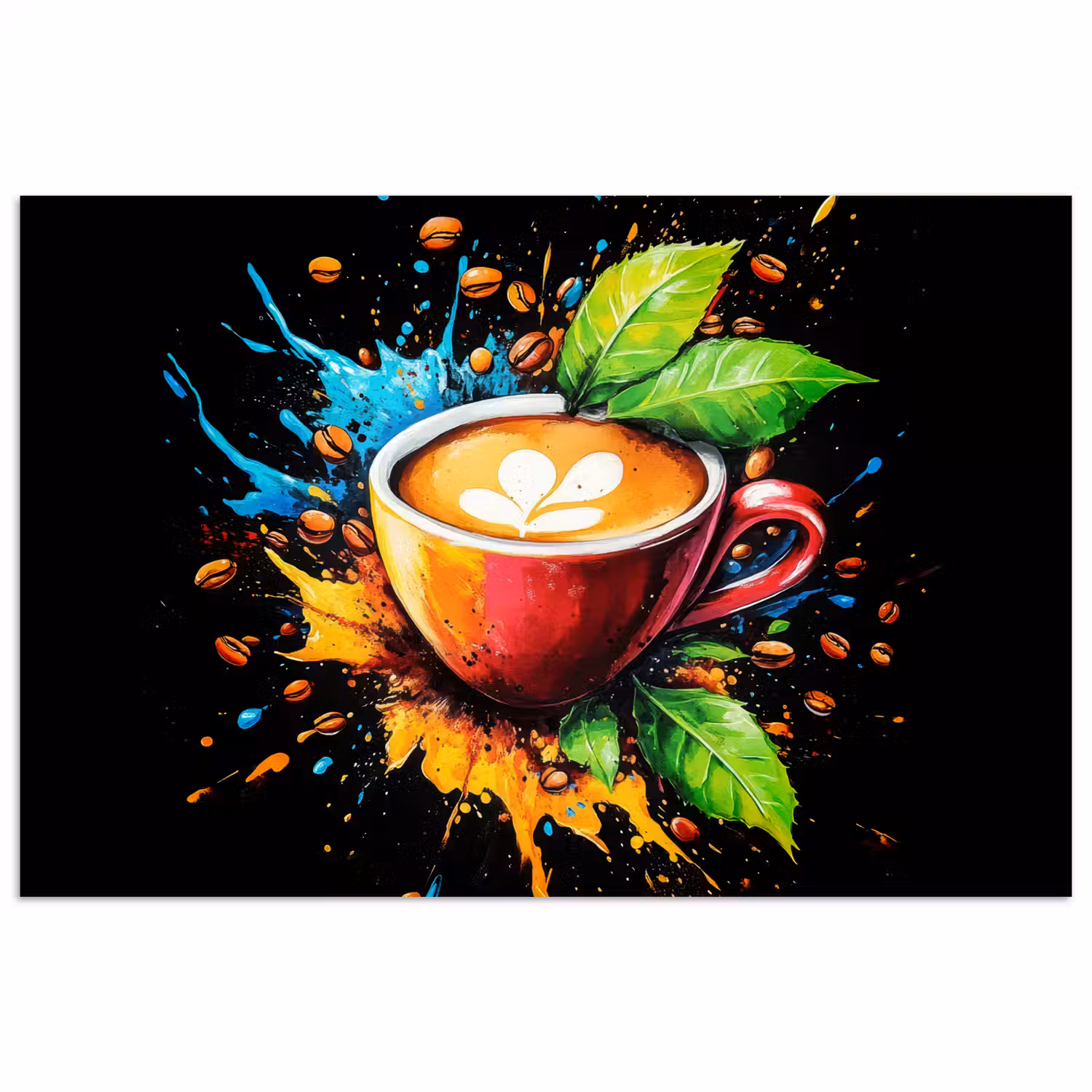 Koffie - Graffiti - Drinken - Abstract poster papier klein -3d