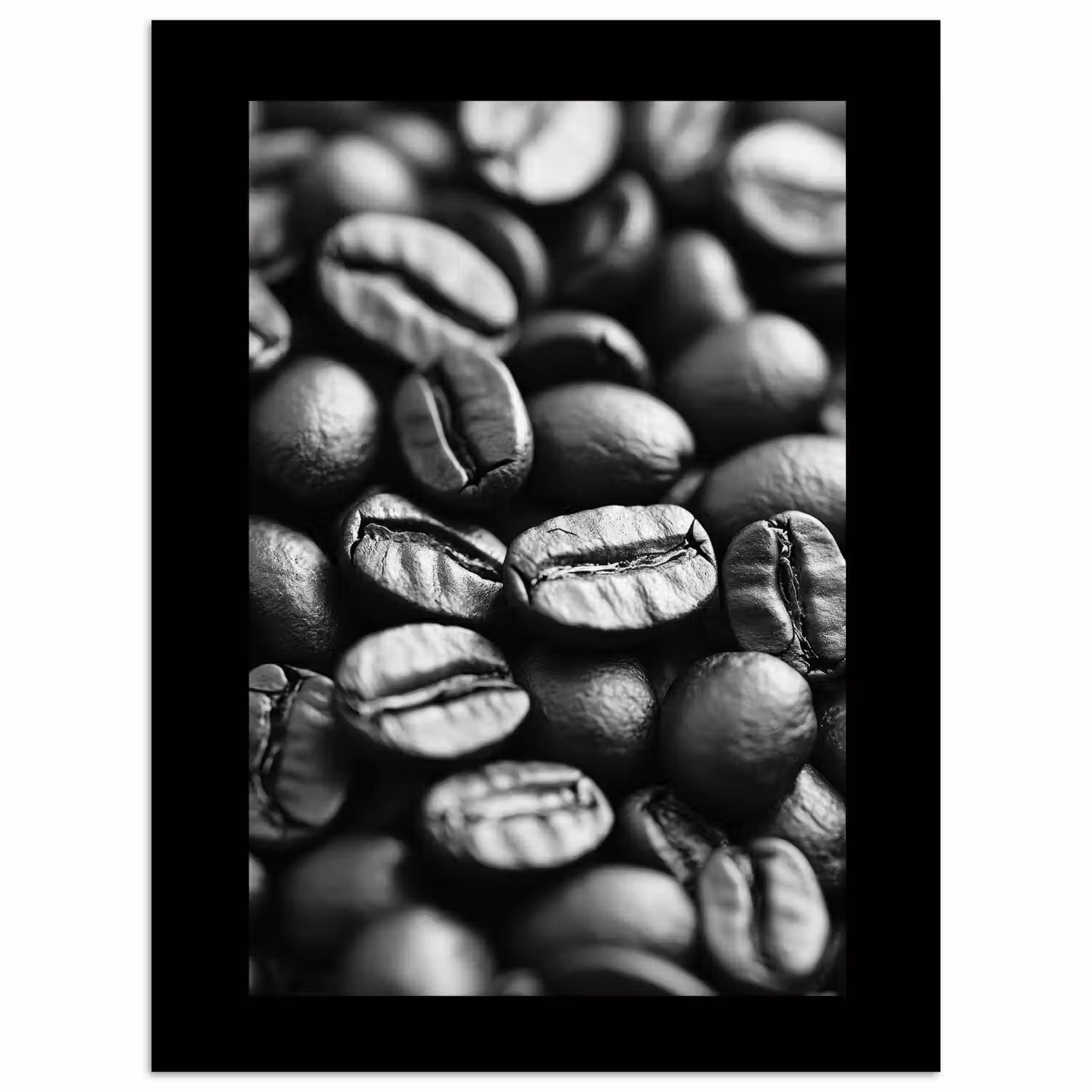 Koffiebonen - Zwart - Vintage poster papier klein -3d