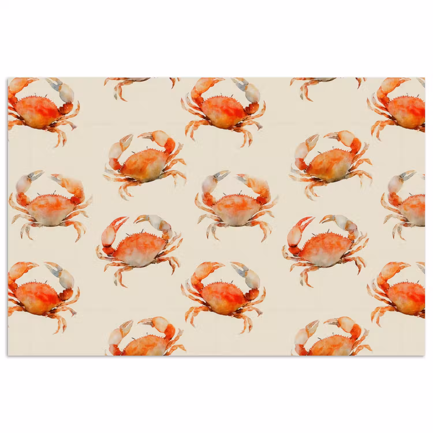 Krabben - Patroon - Oranje poster papier klein 62 -3d
