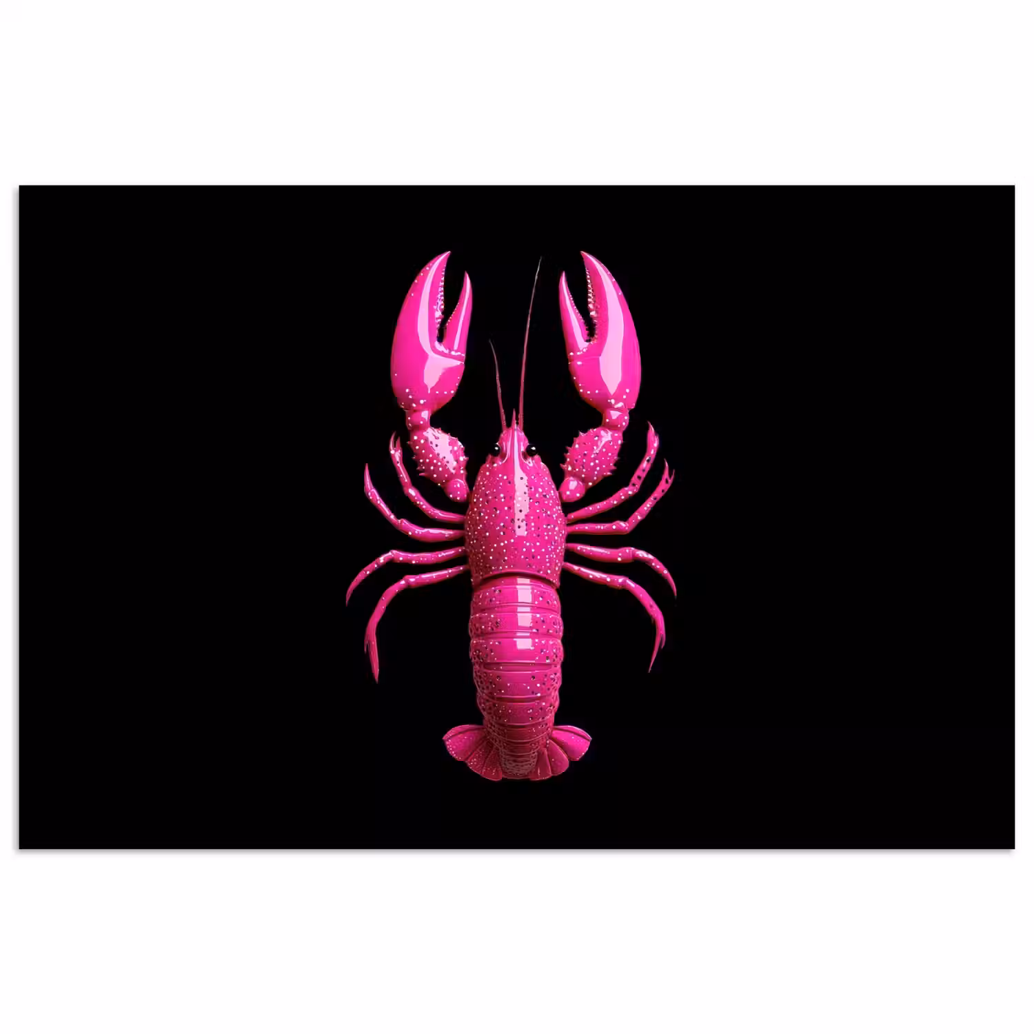 Kreeft - Felroze - Stippen - Opvallend poster papier klein -3d
