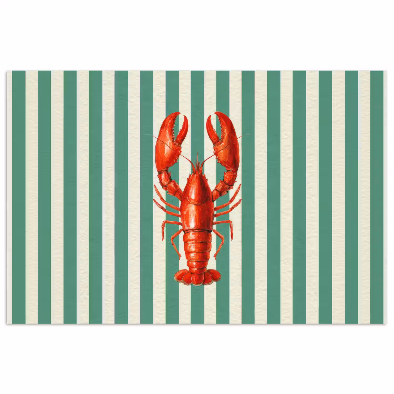 Kreeft - Strepen - Realistisch - Zomers poster papier klein -3d