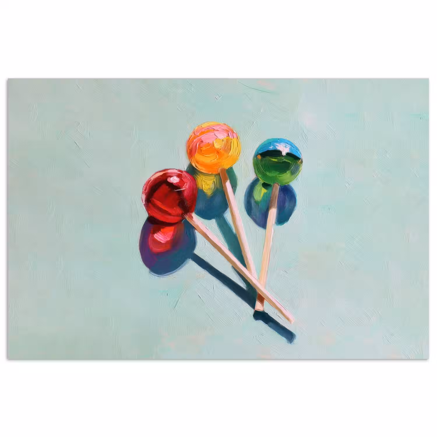 Lollys - Schaduw - Drie - Blauw poster papier klein -3d