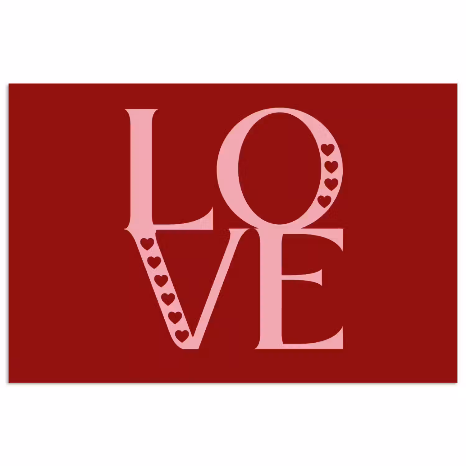 Love - Rood - Hatjes poster papier klein -3d