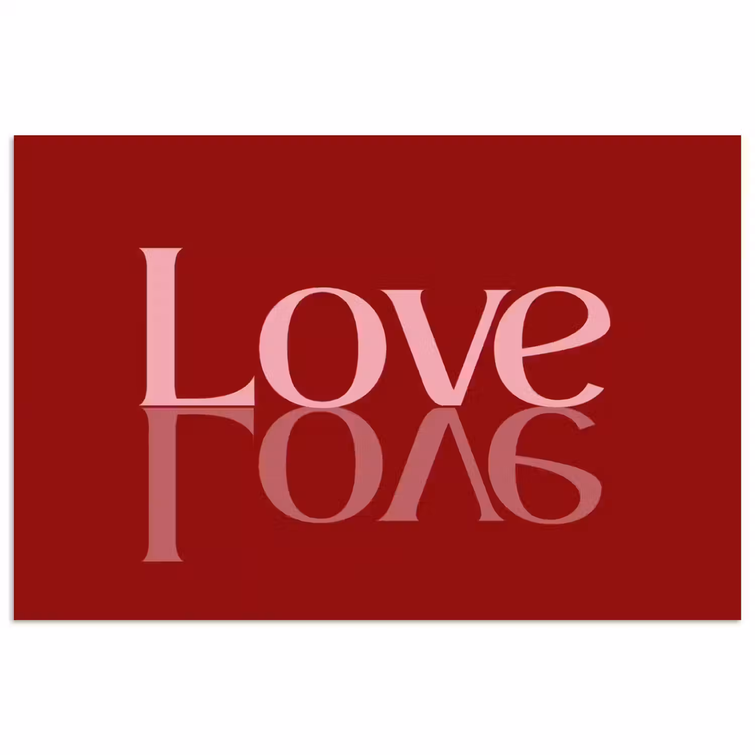 Love - Spiegeling - Rood poster papier klein -3d