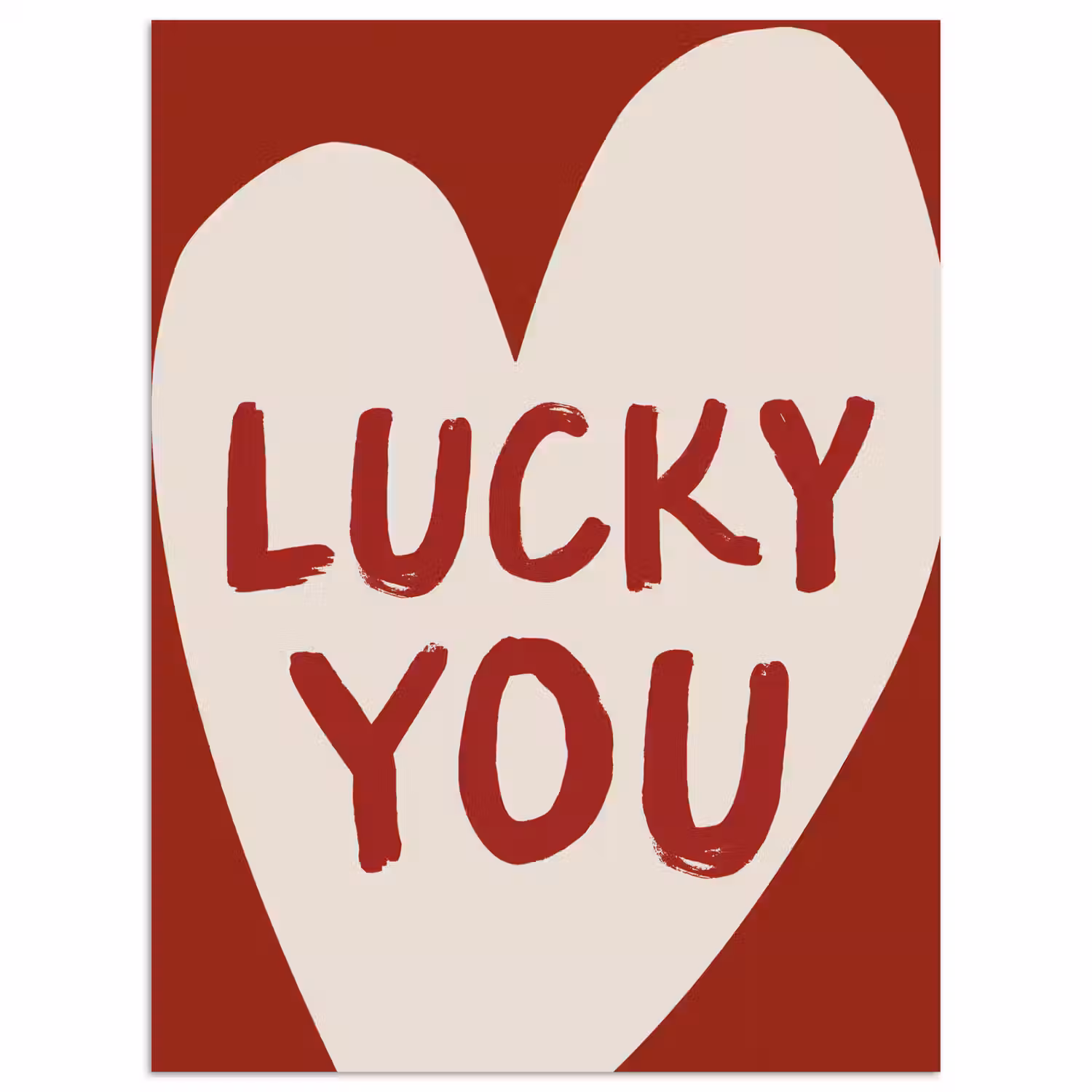 Lucky - Hart - Rood poster papier klein -3d