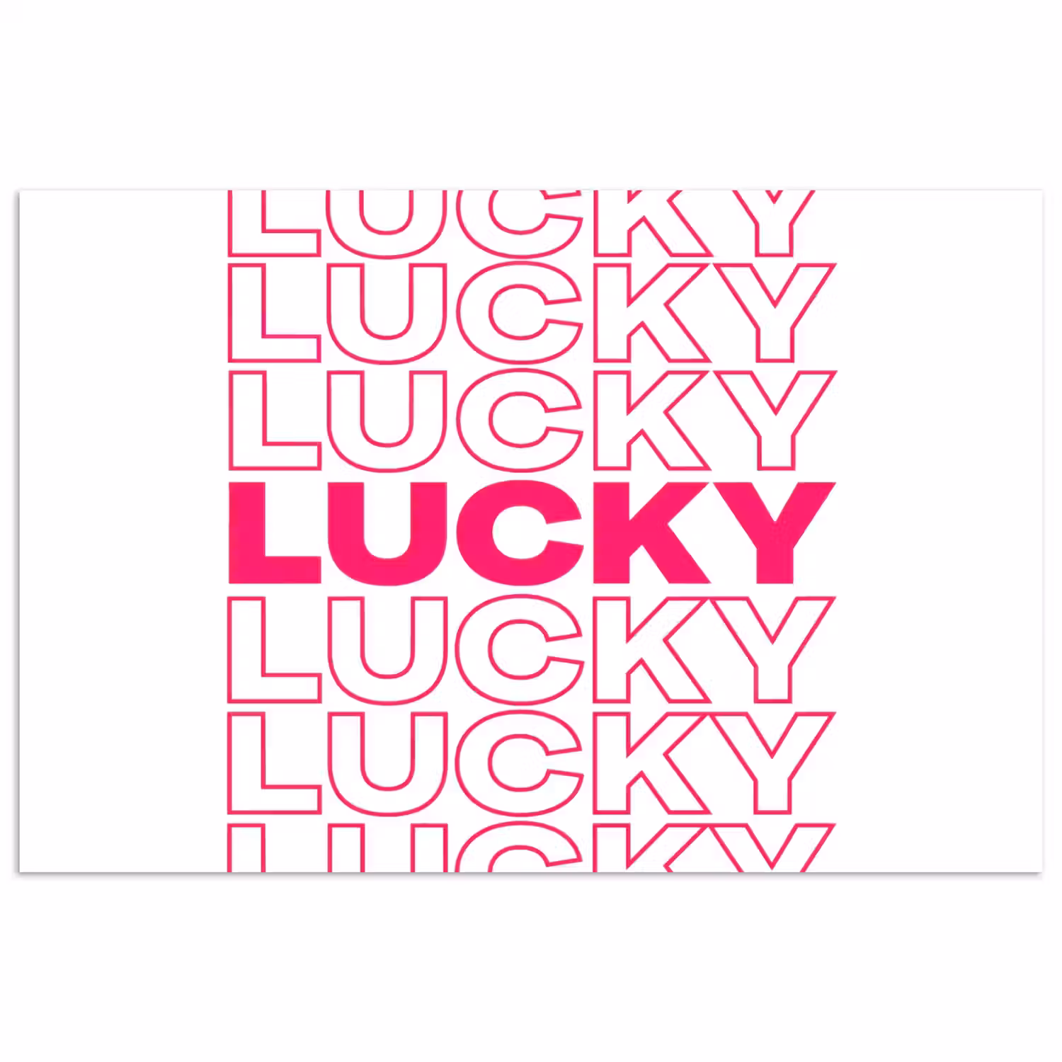 Lucky - Roze - Patroon poster papier klein -3d