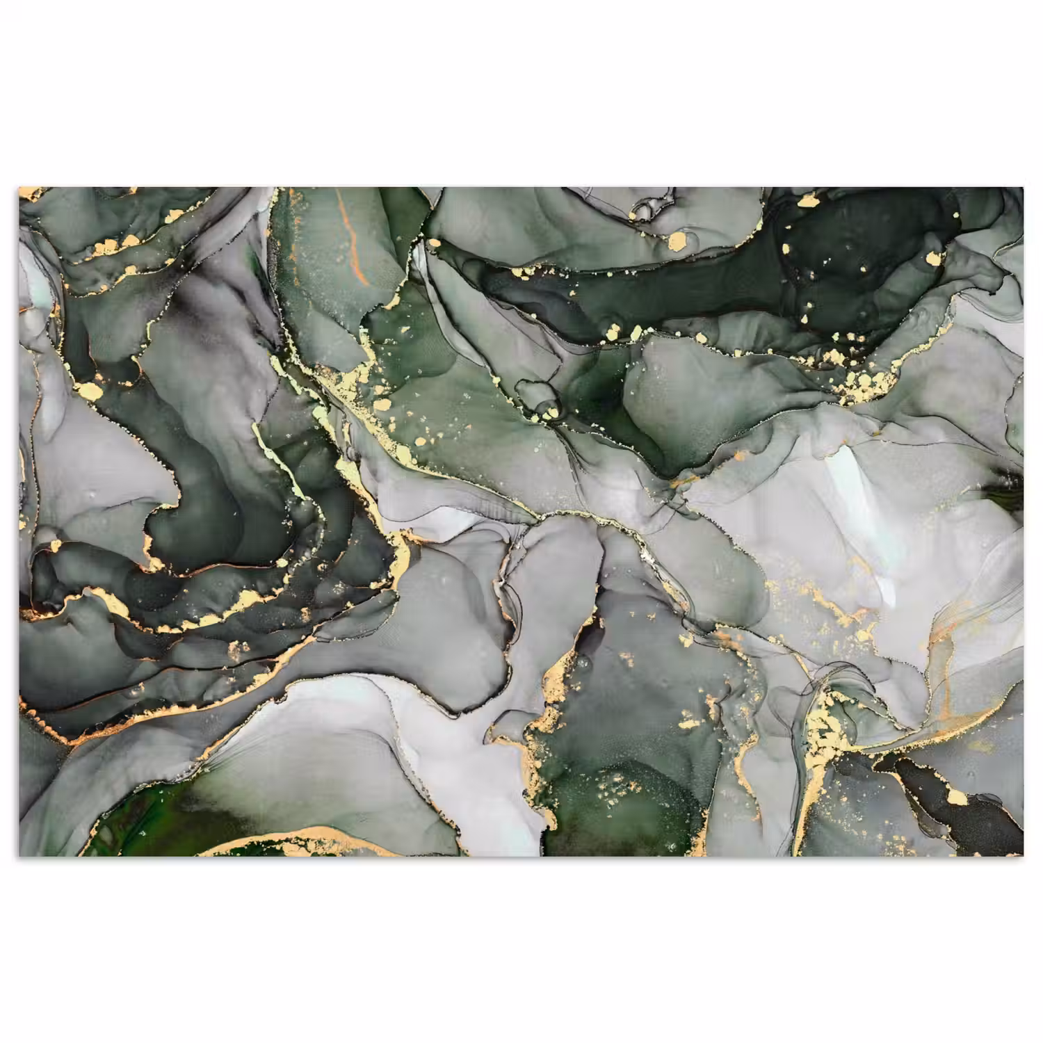 Luxe - Marmer - Groen poster papier klein -3d