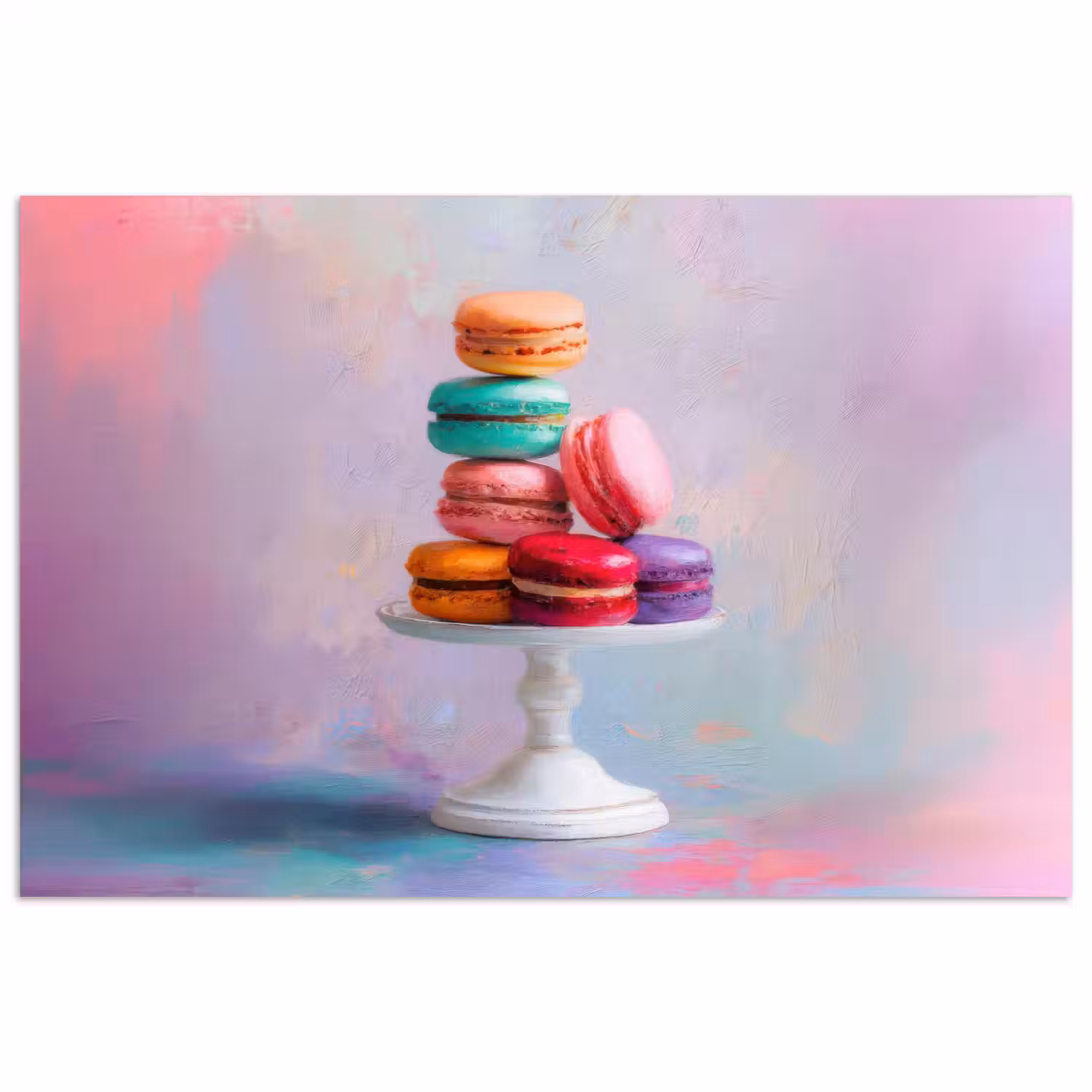 Macarons - Schaal - Pastel - Kleurrijk poster papier klein -3d
