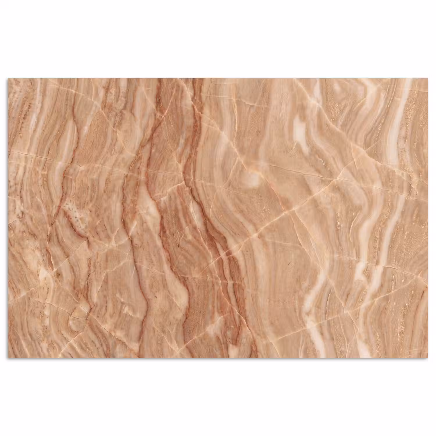 Marmer - Ader - Natuur - Abstract - Beige poster papier klein -3d