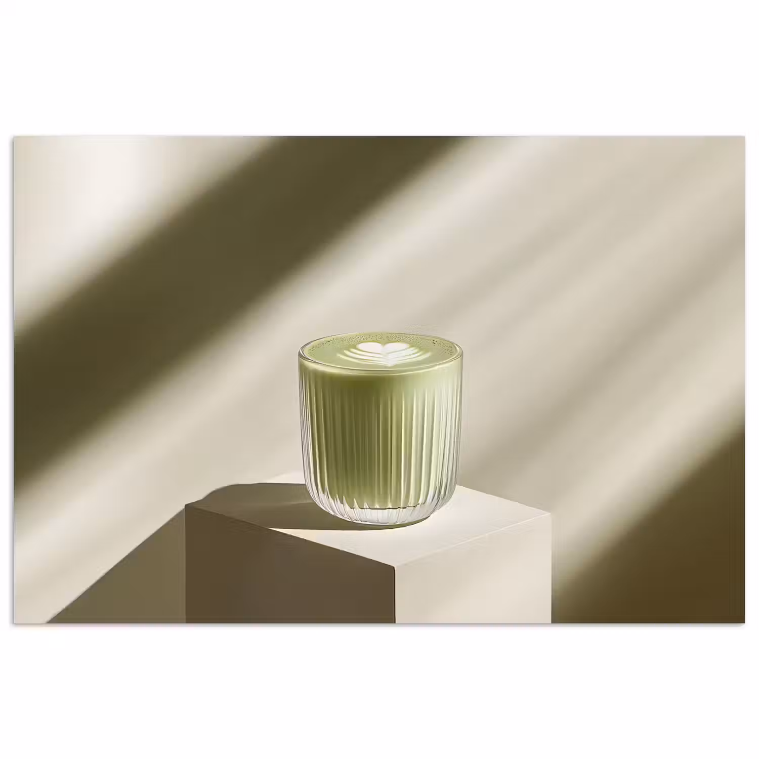 Matcha - Glas - Groen - Minimalistisch poster papier klein -3d