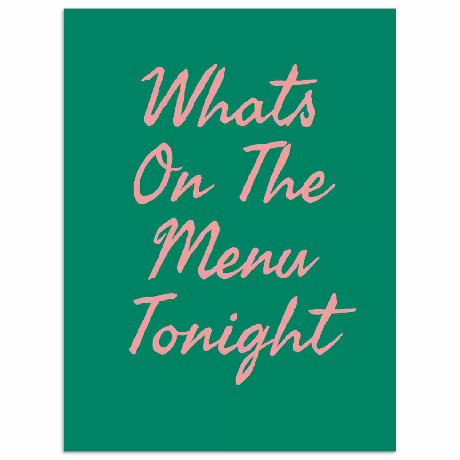 Menu - Quote - Roze poster papier klein -3d