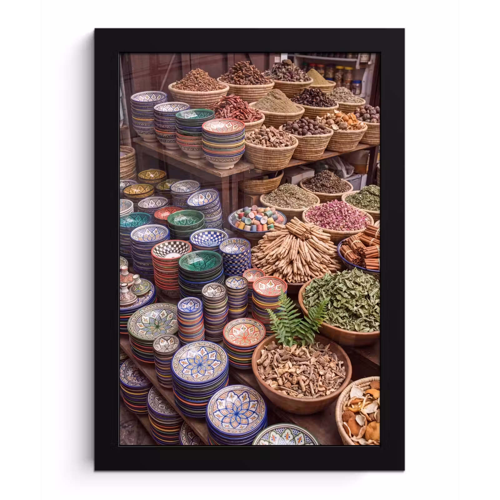 Poster met lijst - Aardewerk - Oosters - Kleurrijk - Aardewerk - Oosters - Kleurrijk fotolijst zwart zonder passe partout klein