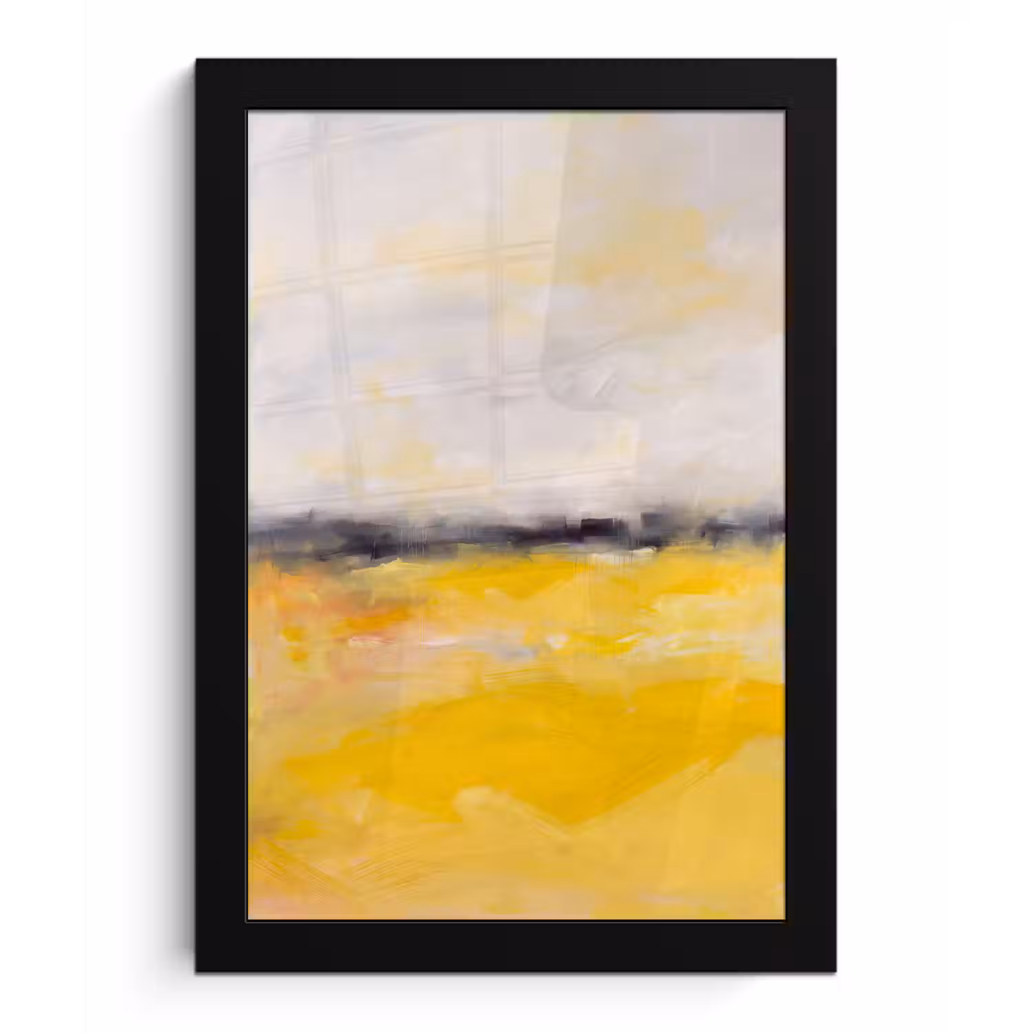 Abstract - Landschap - Modern - Geel fotolijst zwart zonder passe partout klein -3d