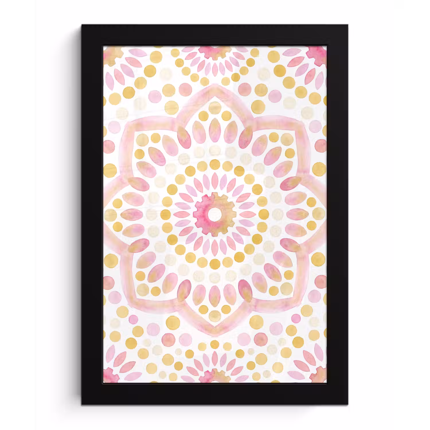 Abstract - Mandala - Kunst - Modern - Roze fotolijst zwart zonder passe partout klein -3d