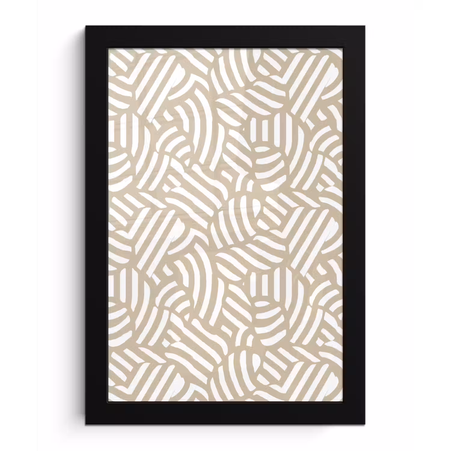 Abstract - Modern - Beige fotolijst zwart zonder passe partout klein 224 -3d