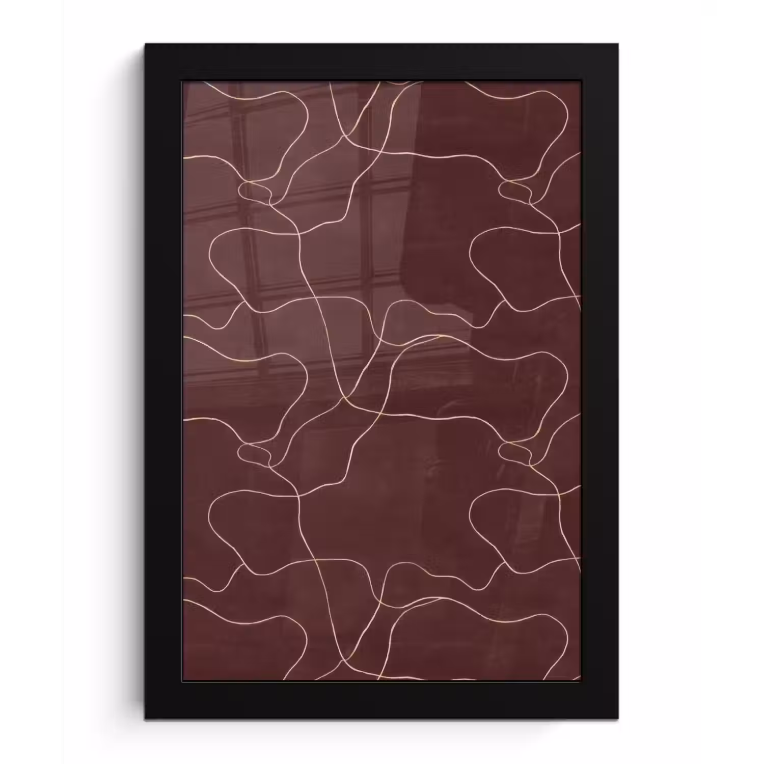 Abstract - Modern - Bruin fotolijst zwart zonder passe partout klein 224 -3d