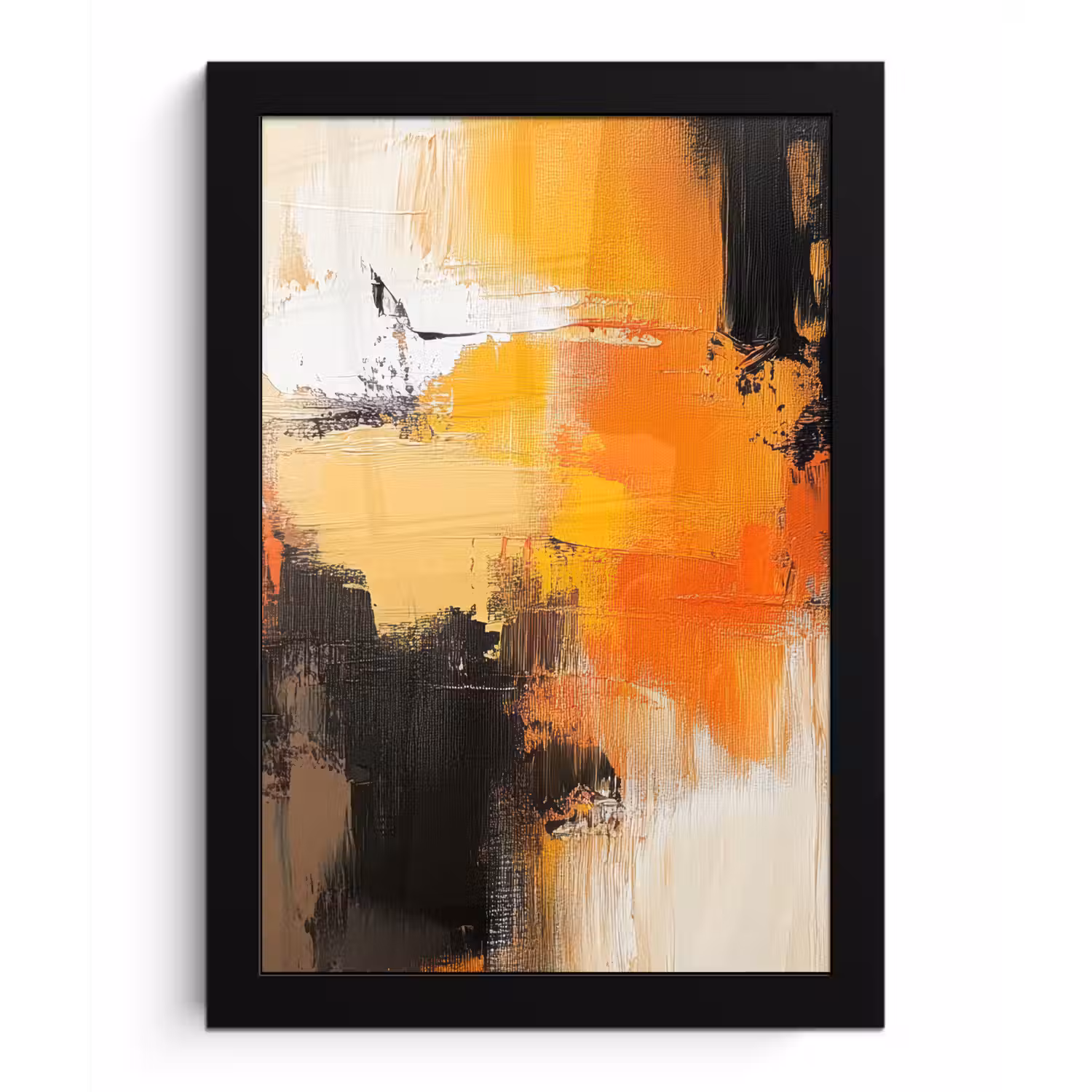 Abstract - Modern - Verflook - Herfst kleuren - Oranje fotolijst zwart zonder passe partout klein -3d