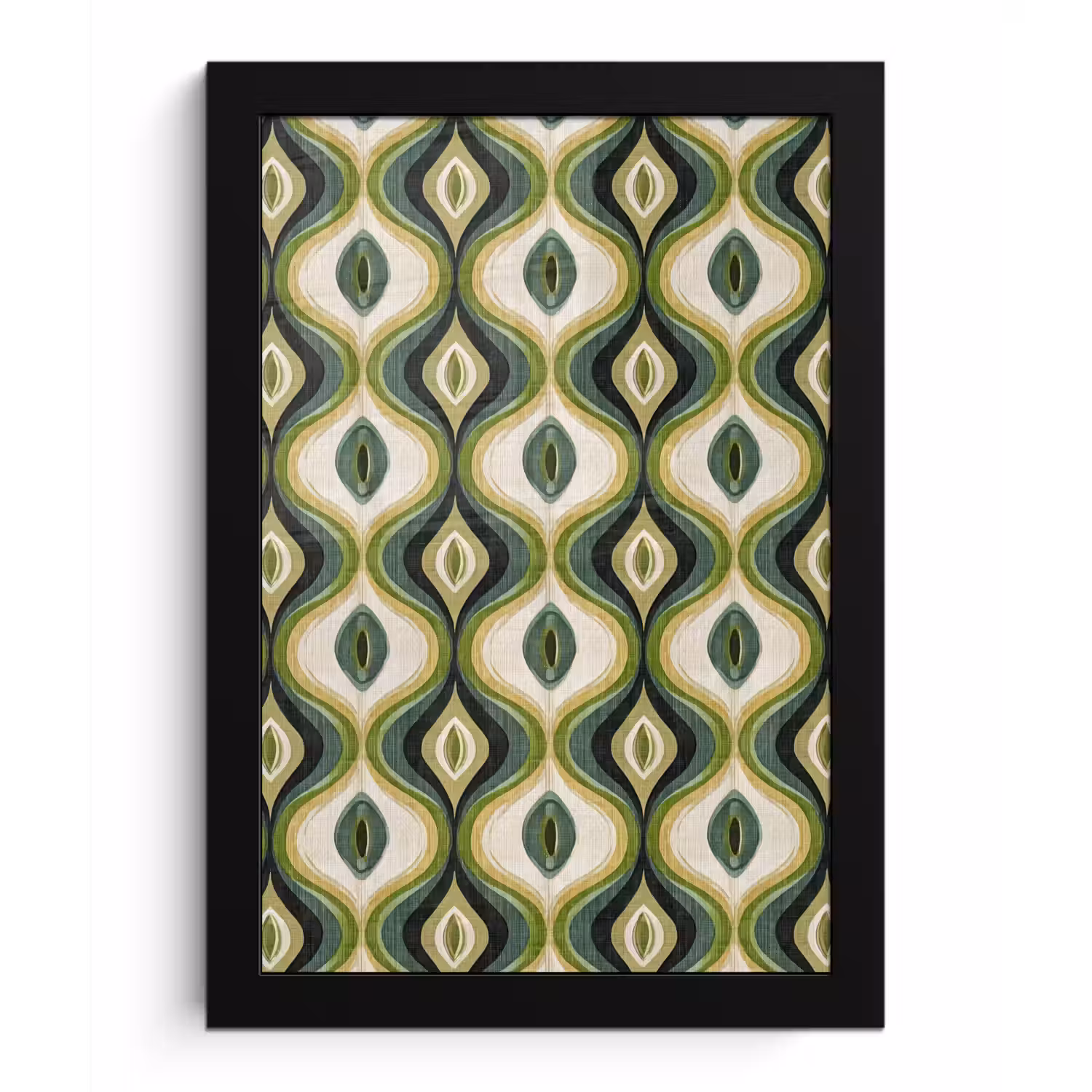 Abstract - Ritmisch - Groen fotolijst zwart zonder passe partout klein 224 -3d