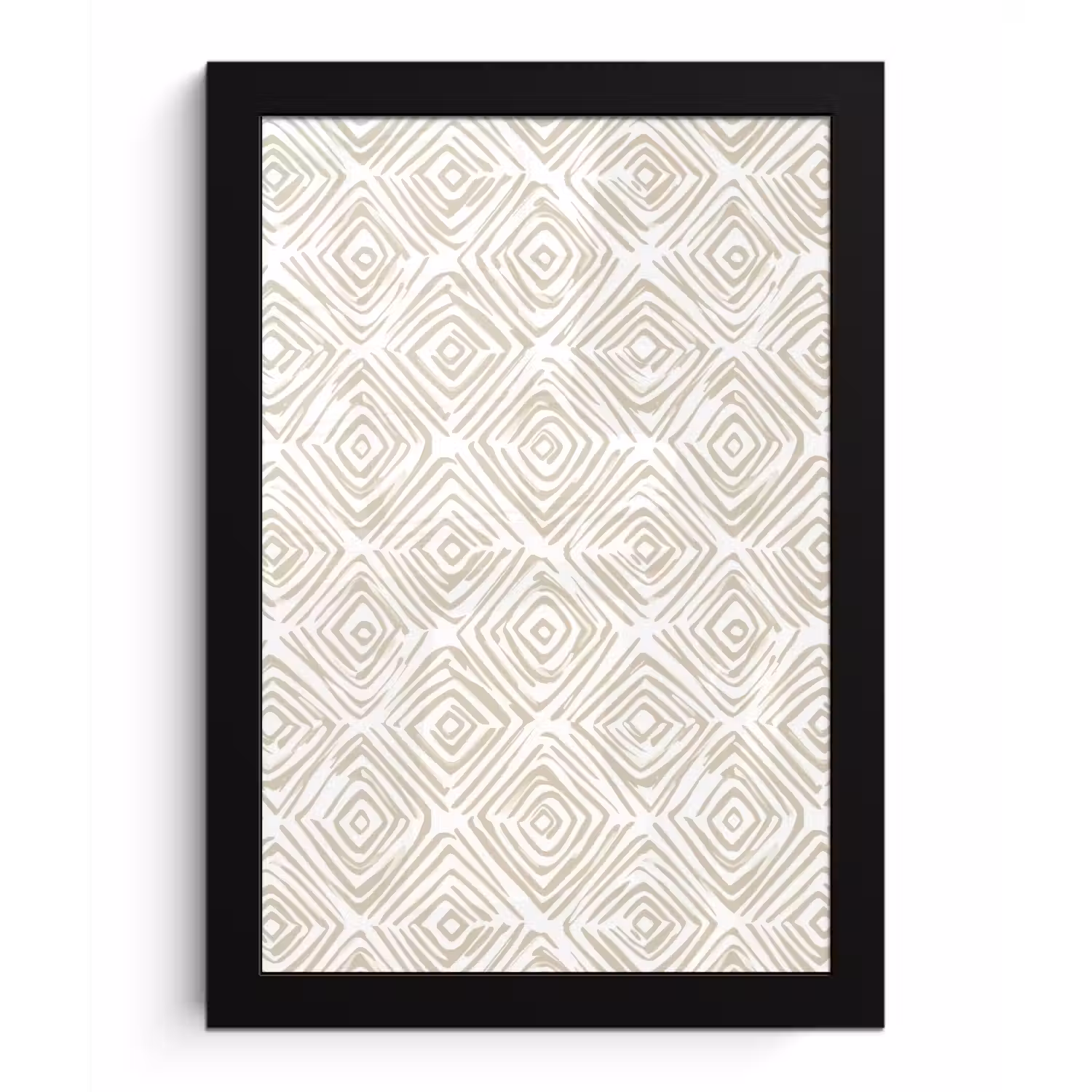 Abstract - Ruit - Beige fotolijst zwart zonder passe partout klein 224 -3d