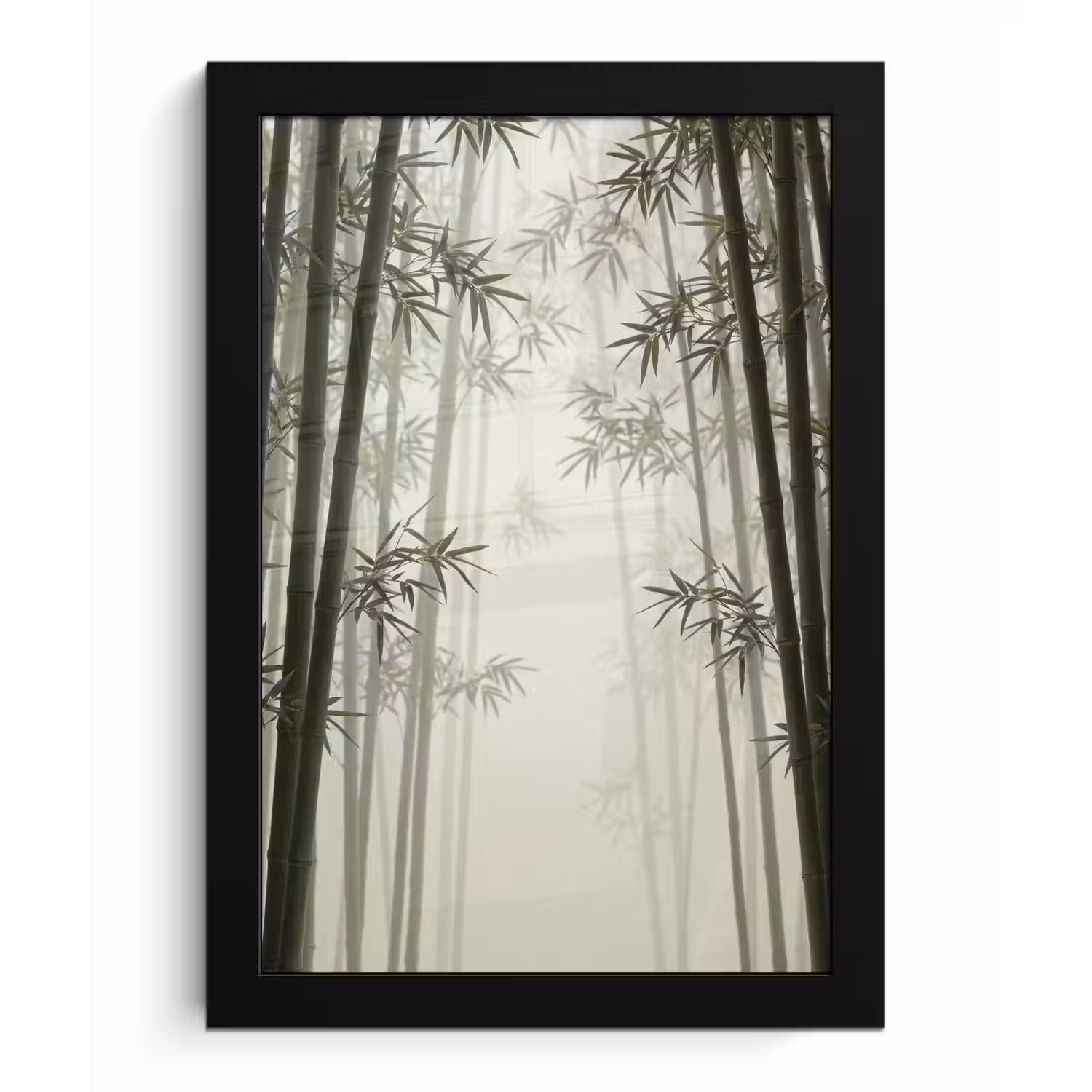 Bamboe - Bos - Mist - Natuur fotolijst zwart zonder passe partout klein -3d