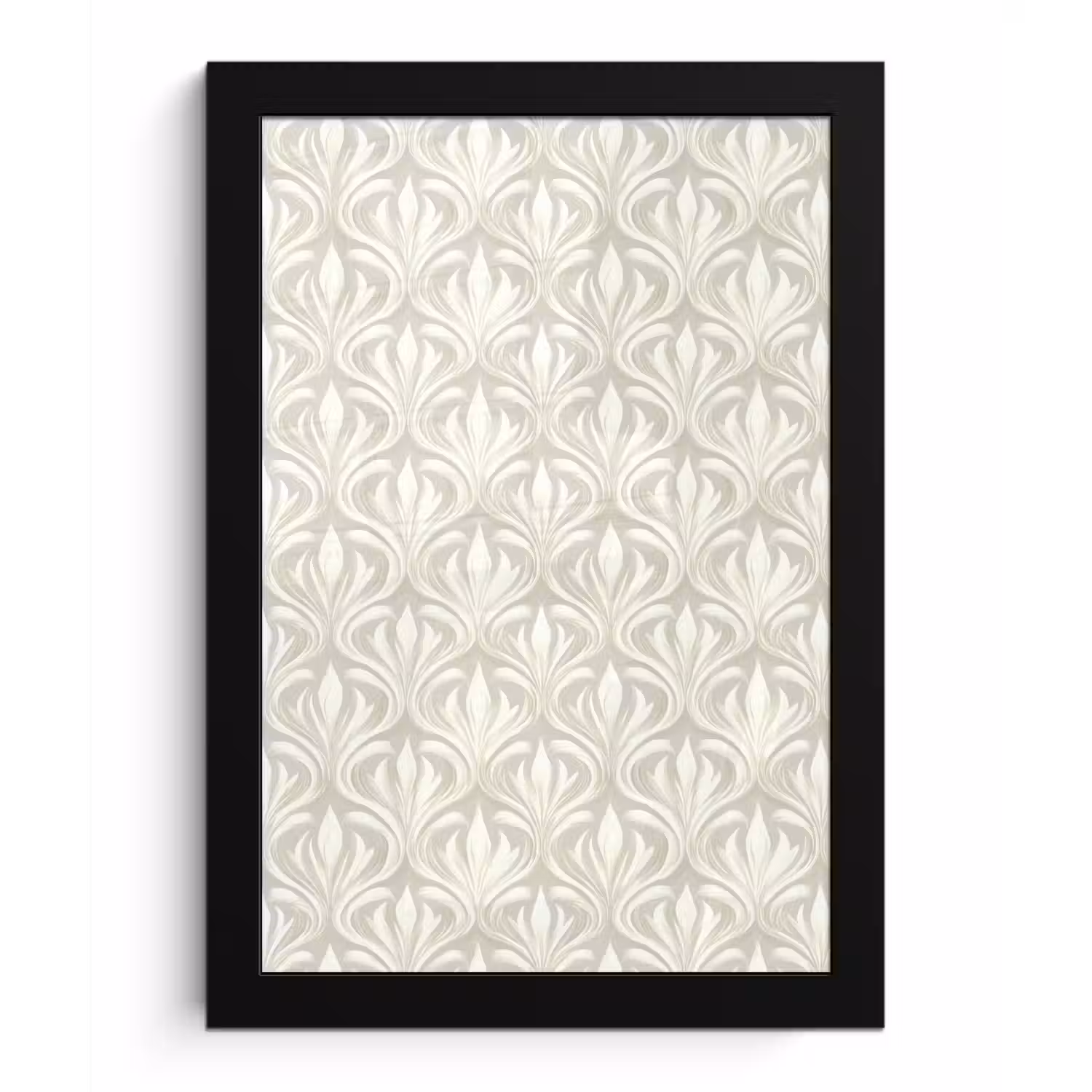 Barok - Patroon - Beige fotolijst zwart zonder passe partout klein 224 -3d