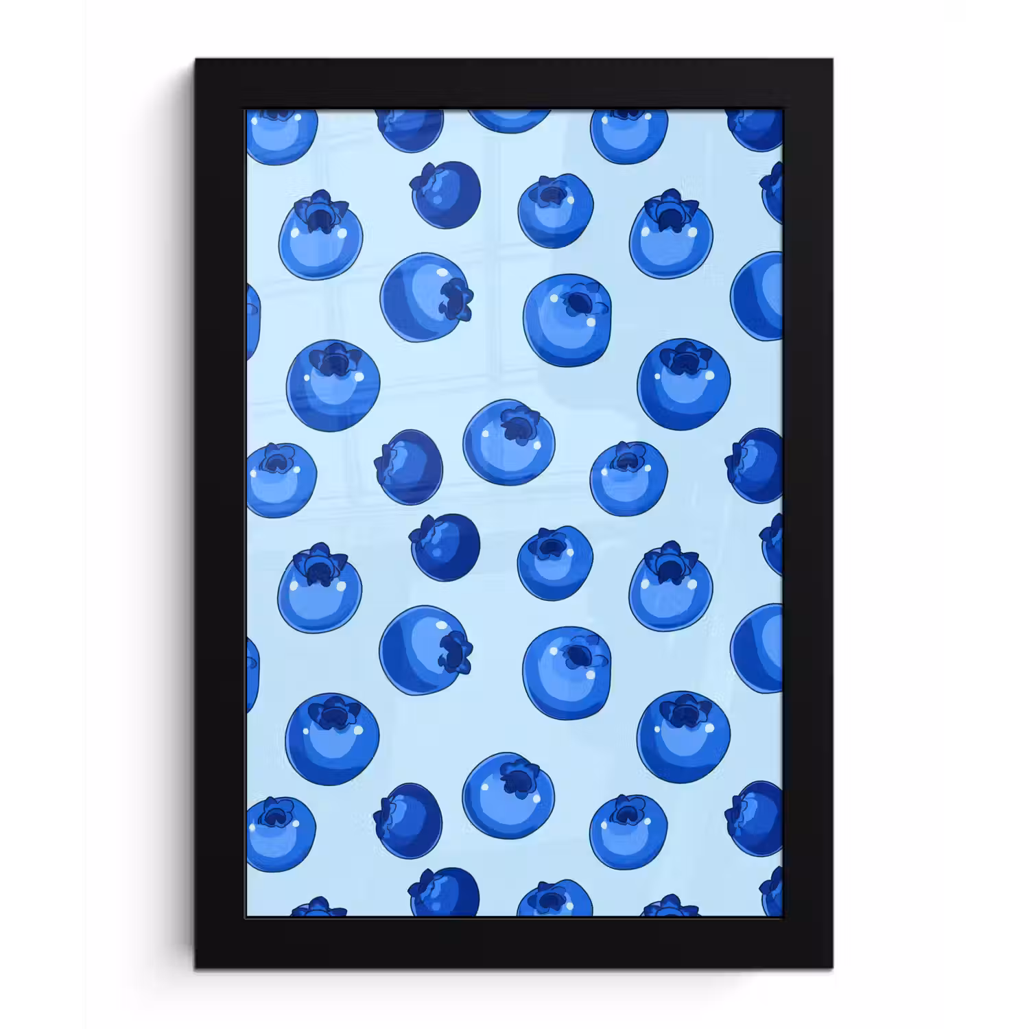 Bessen - Modern - Blauw fotolijst zwart zonder passe partout klein 224 -3d