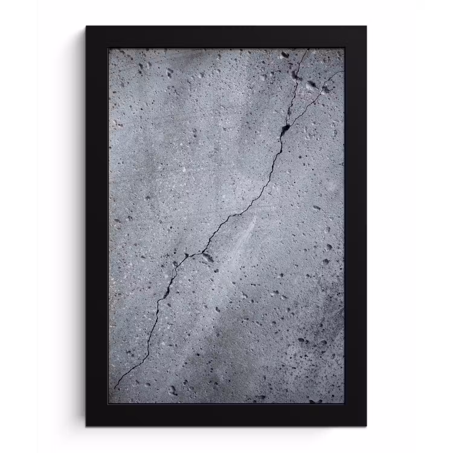Beton - Grijs - Scheur fotolijst zwart zonder passe partout klein -3d