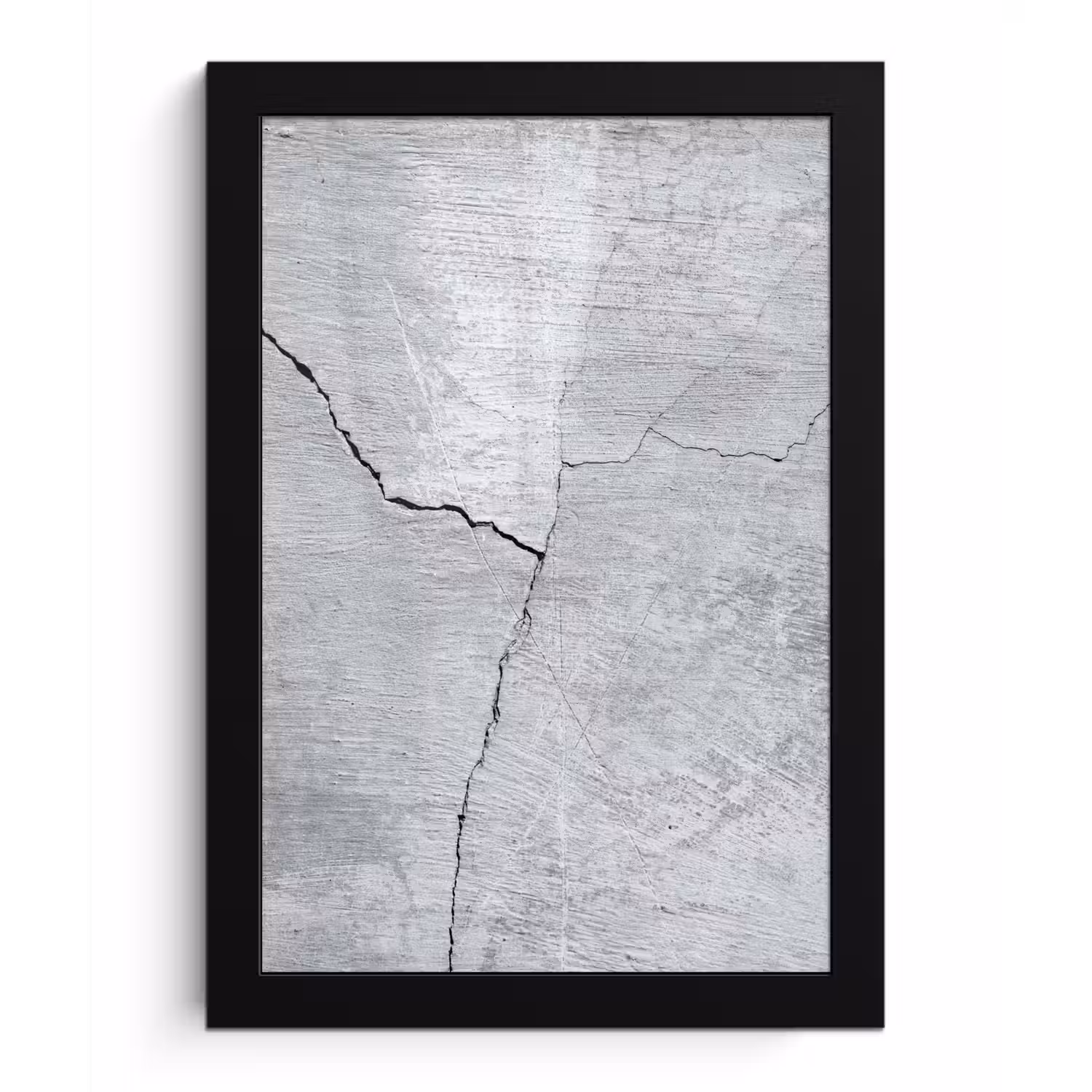 Beton - Scheur - Grijs fotolijst zwart zonder passe partout klein -3d