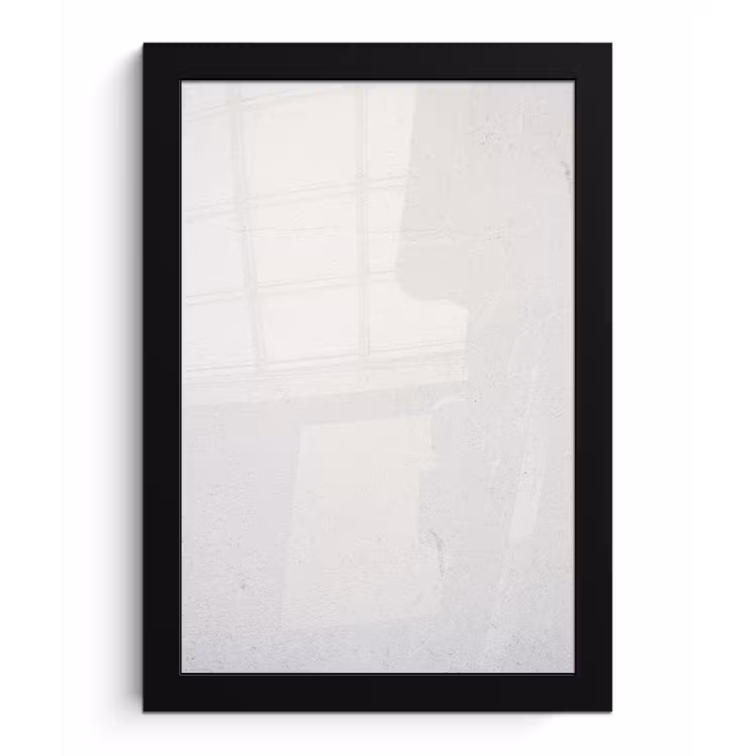 Beton - Wit - Modern fotolijst zwart zonder passe partout klein -3d