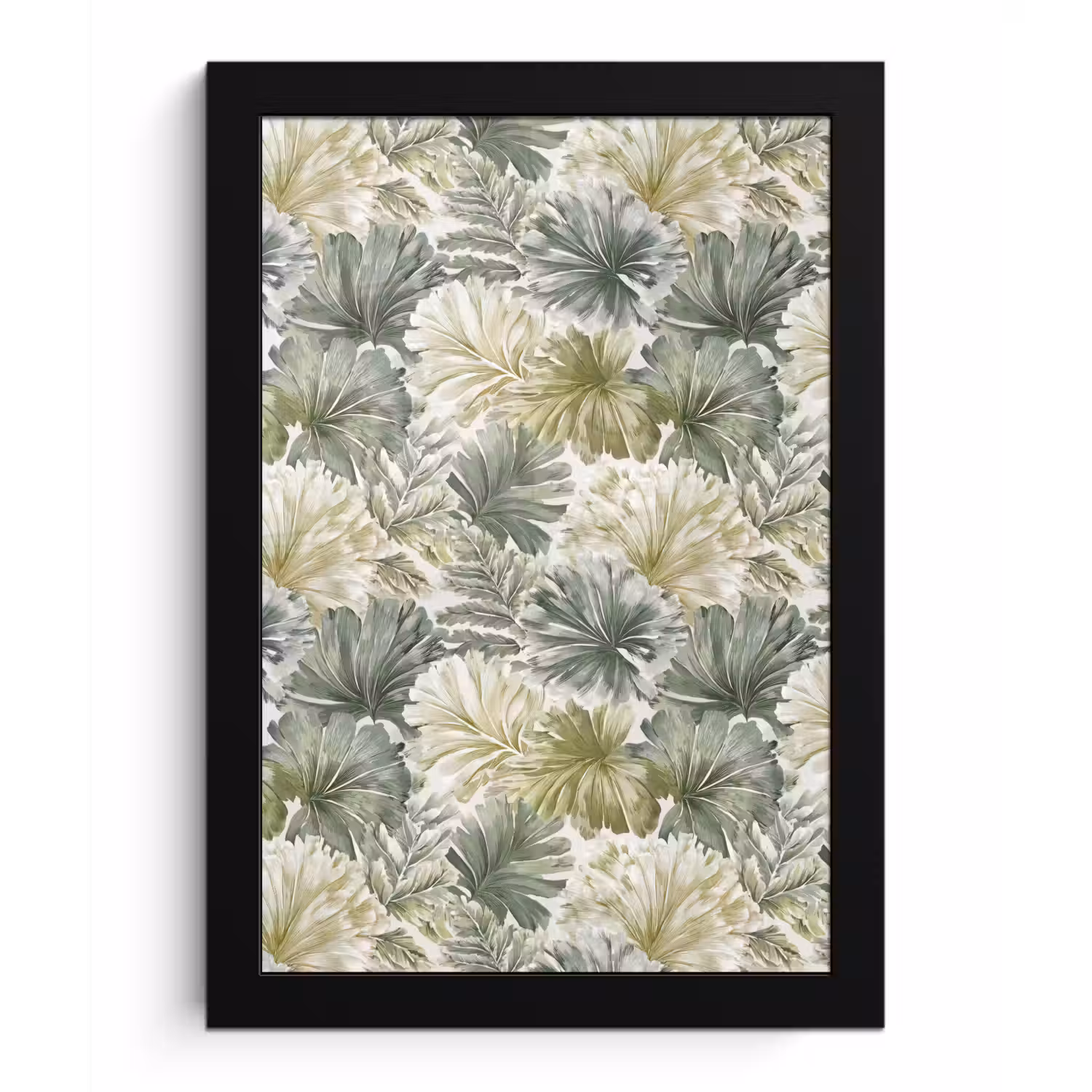 Bladeren - Botanisch - Groen fotolijst zwart zonder passe partout klein 224 -3d