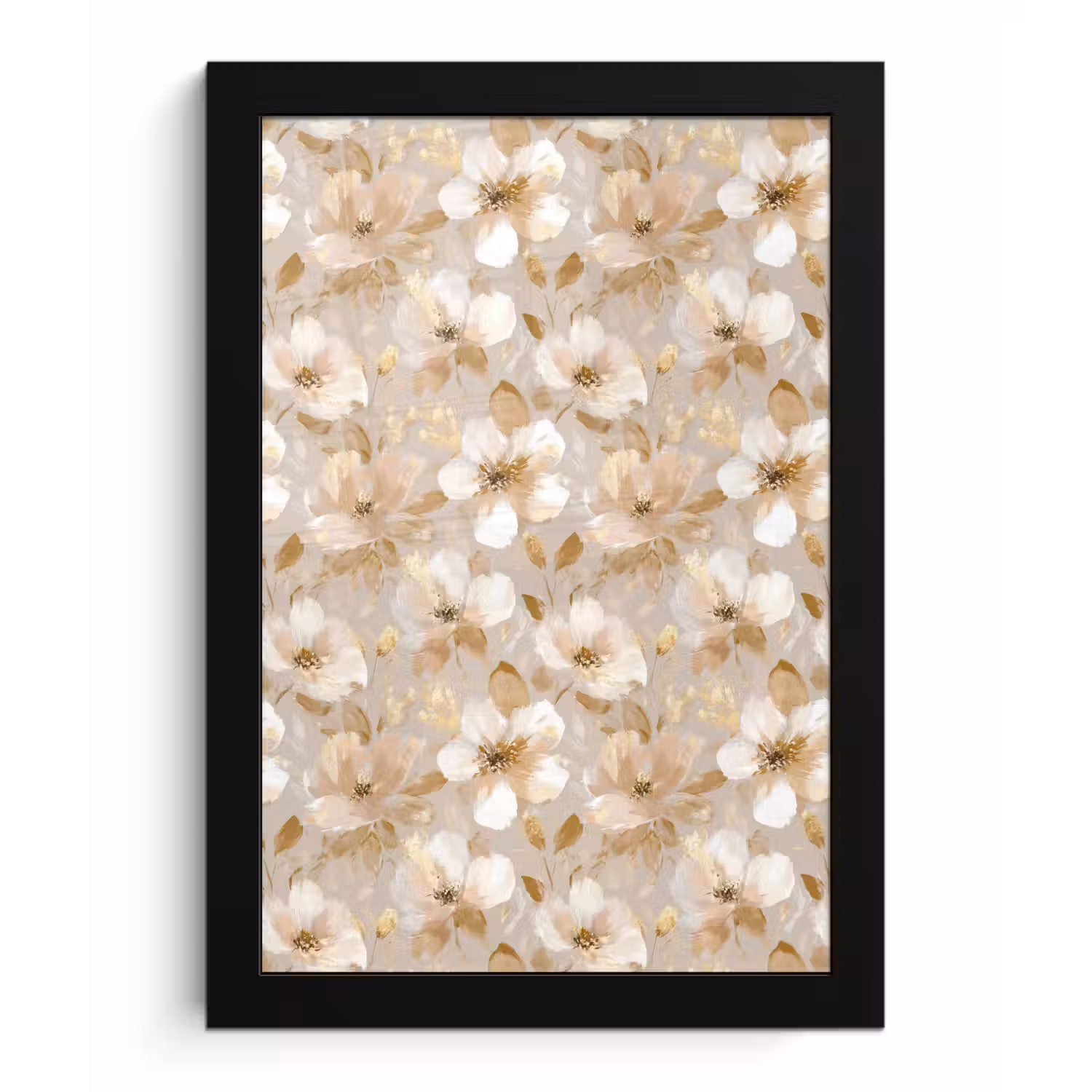 Bloemen - artistiek - Goud fotolijst zwart zonder passe partout klein 224 -3d