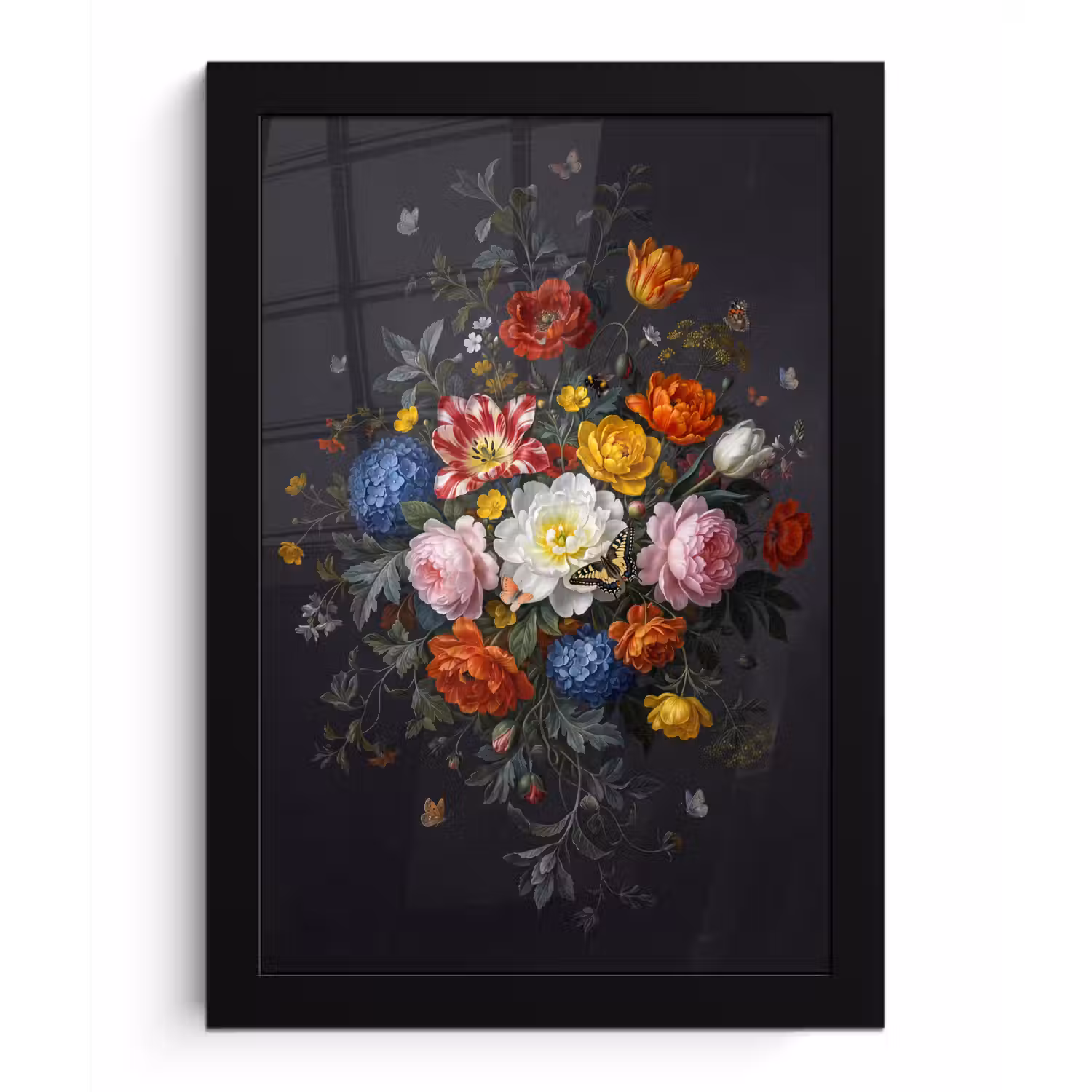 Bloemen - Boeket - Klassiek - Kleurrijk - Natuur fotolijst zwart zonder passe partout klein -3d