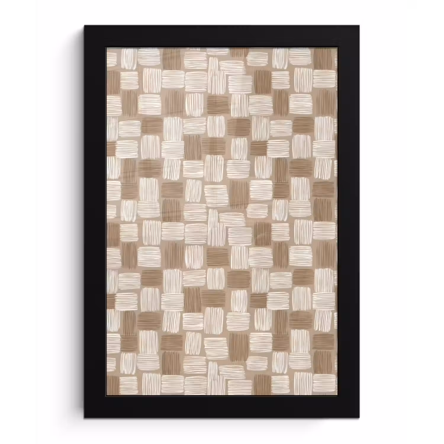 Blok - Patroon - Bruin fotolijst zwart zonder passe partout klein 224 -3d
