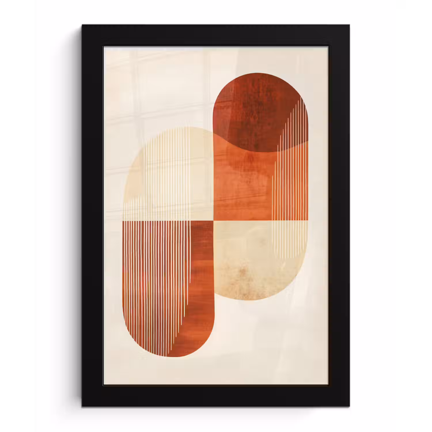 Bogen - Beige - Vormen fotolijst zwart zonder passe partout klein -3d