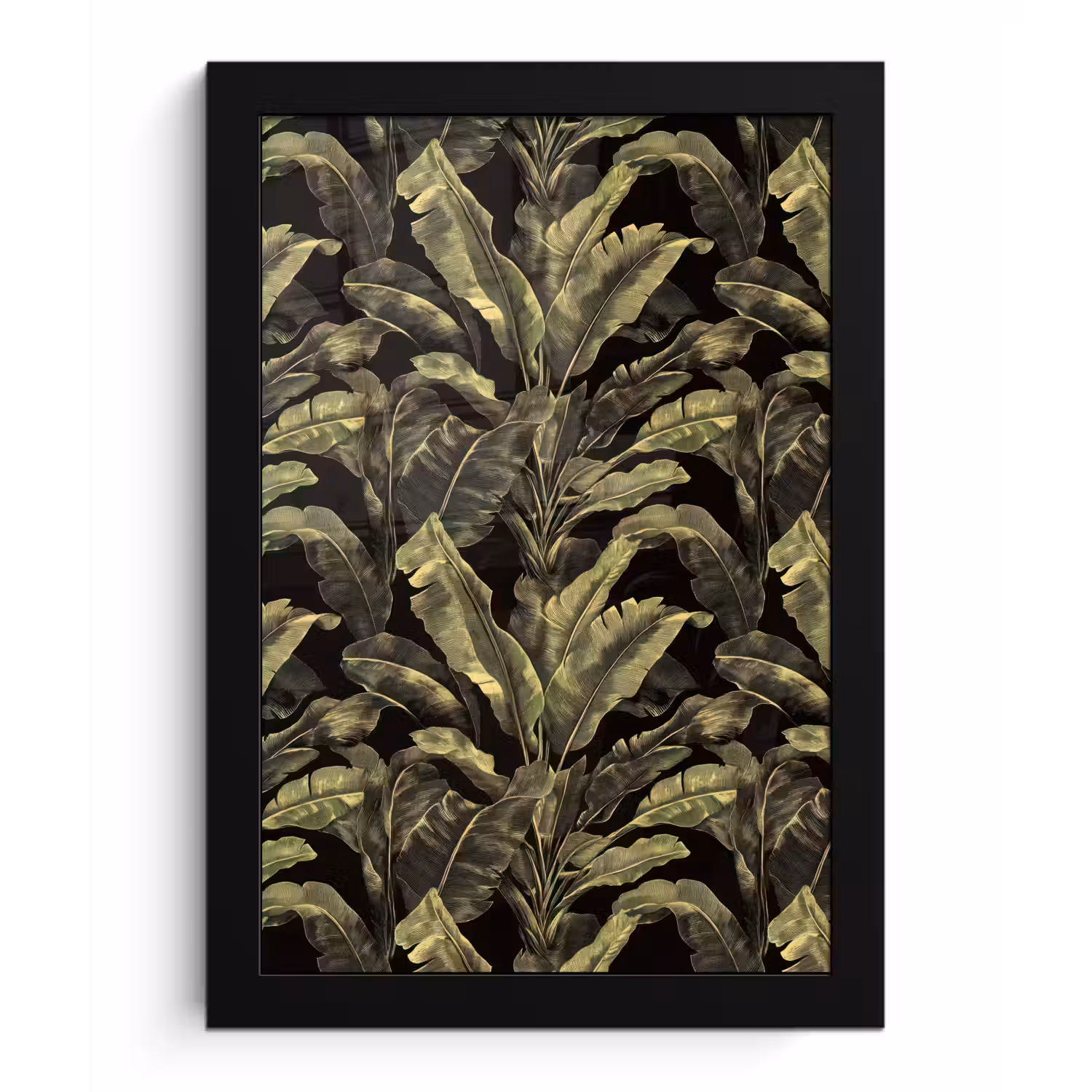 Botanisch - Bladeren - Groen fotolijst zwart zonder passe partout klein 224 -3d