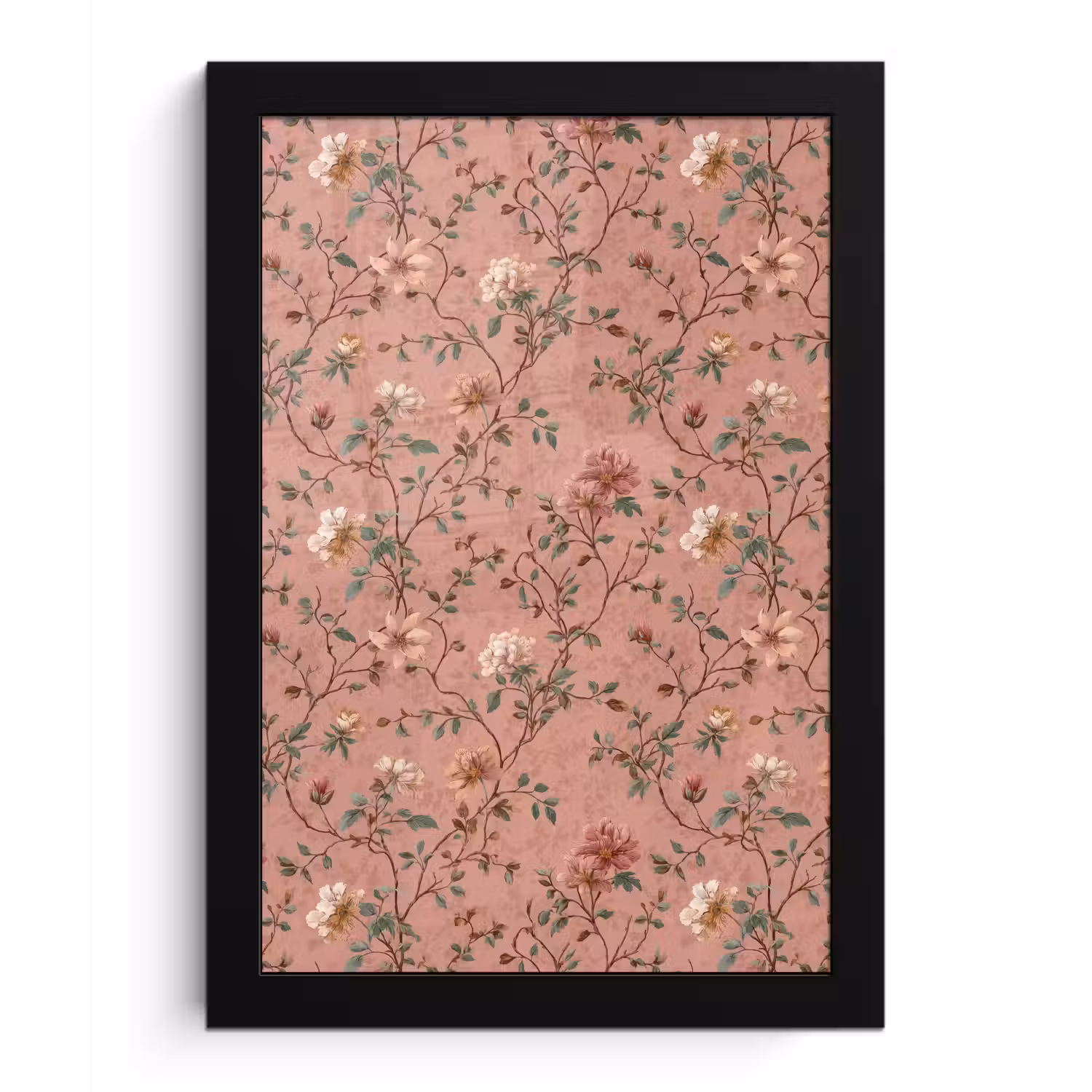 Botanisch - Bloemen - Roze fotolijst zwart zonder passe partout klein 224 -3d