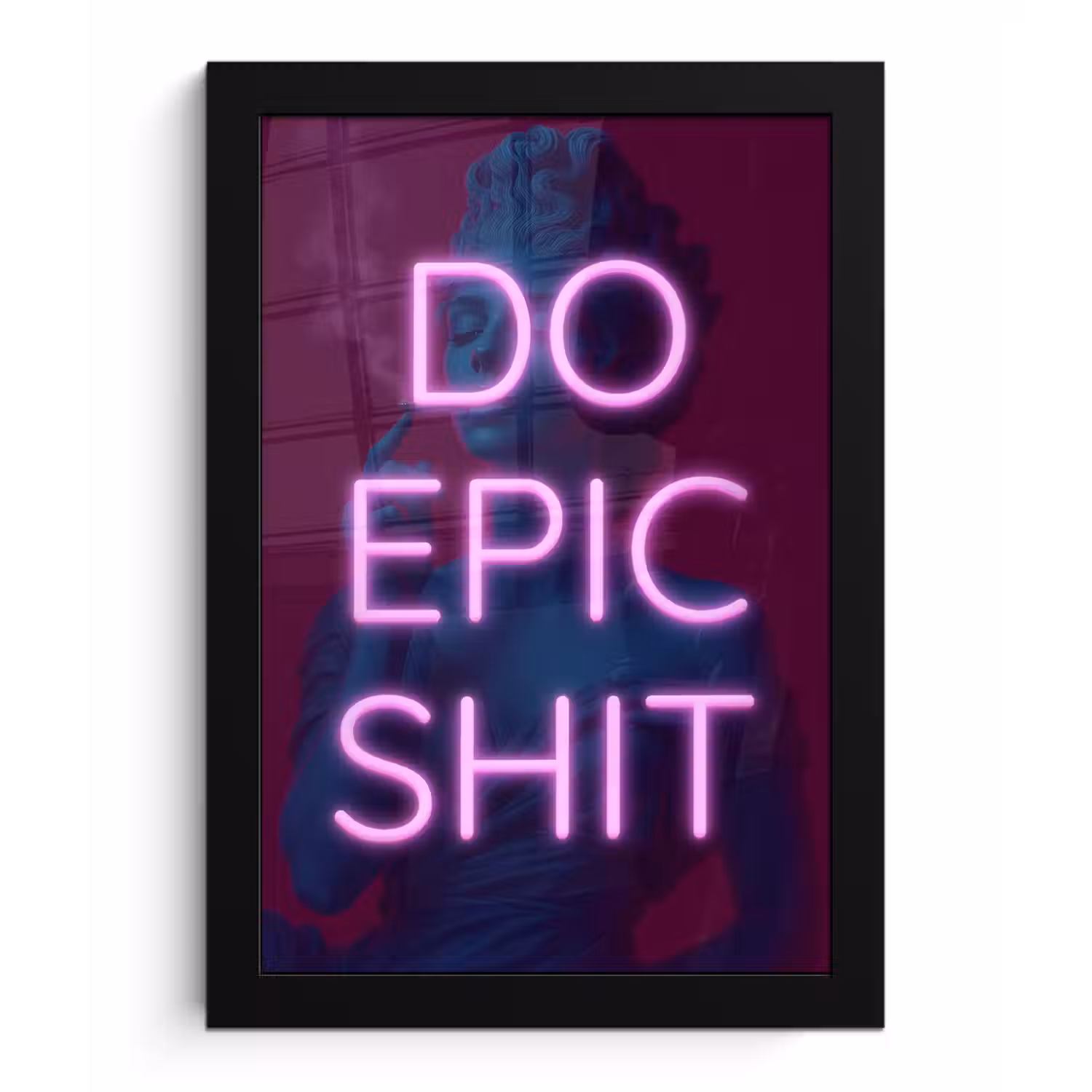 Buste - Neon - LED - Letters fotolijst zwart zonder passe partout klein -3d