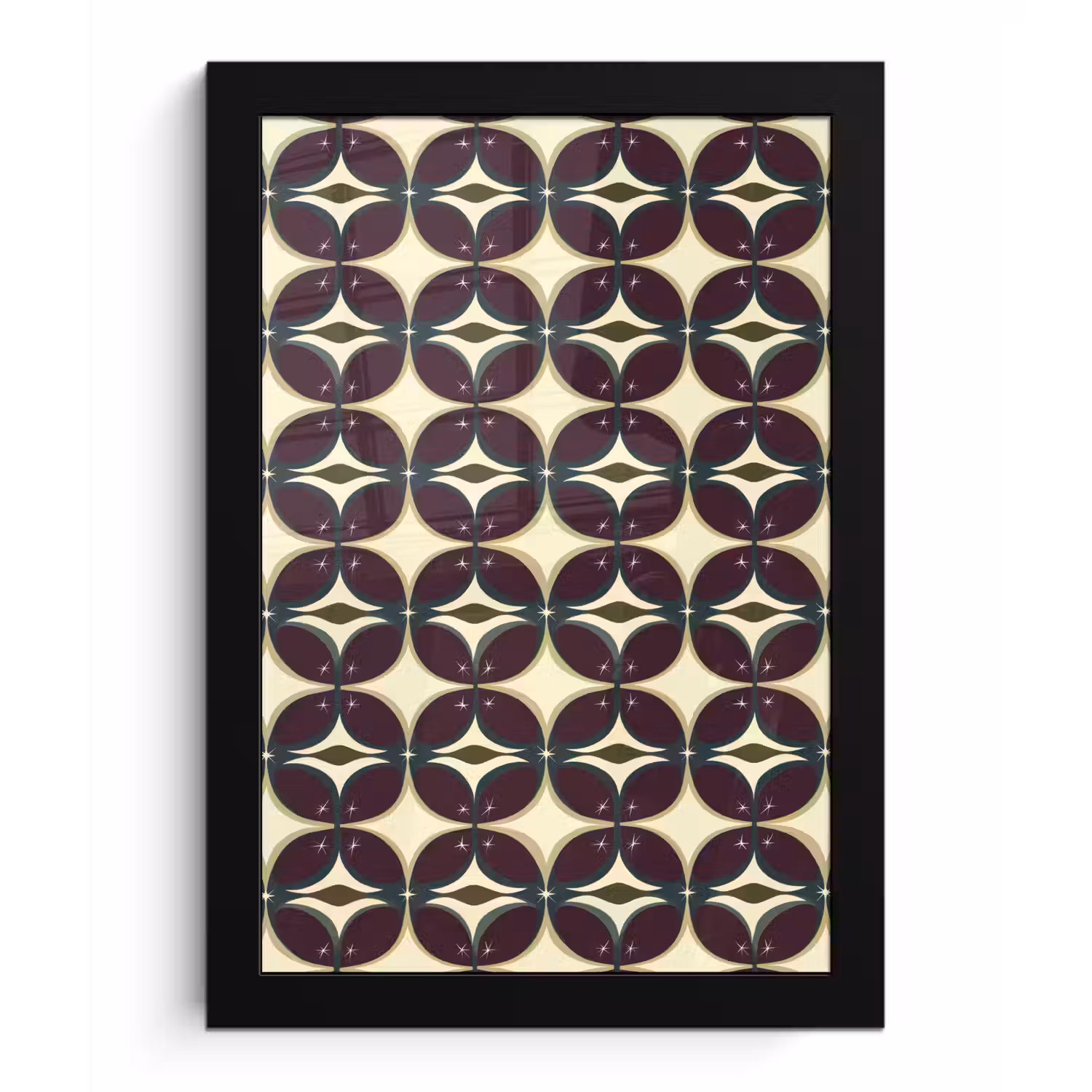 Cirkel - Retro - Kleurrijk fotolijst zwart zonder passe partout klein 224 -3d