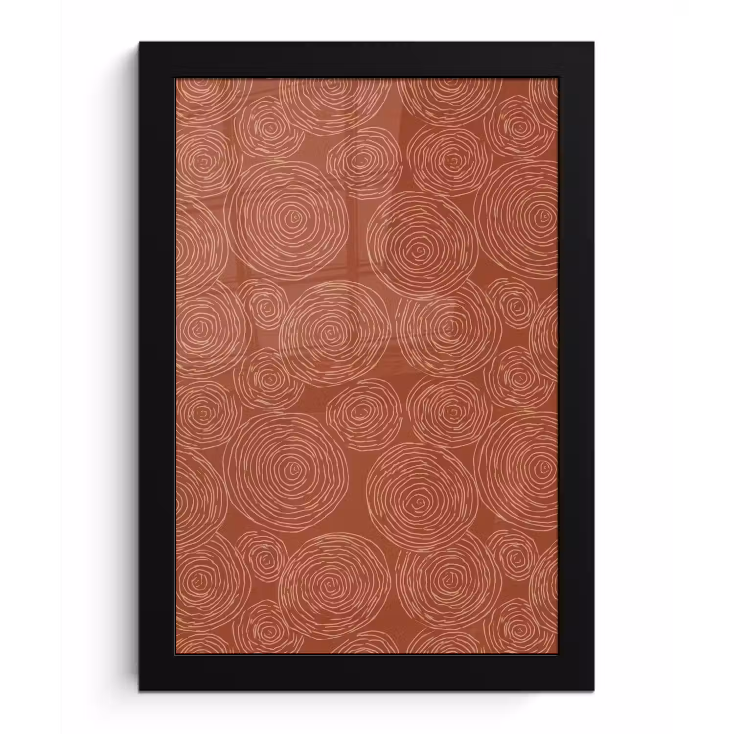 Cirkels - Abstract - Artistiek - Terracotta fotolijst zwart zonder passe partout klein 224 -3d