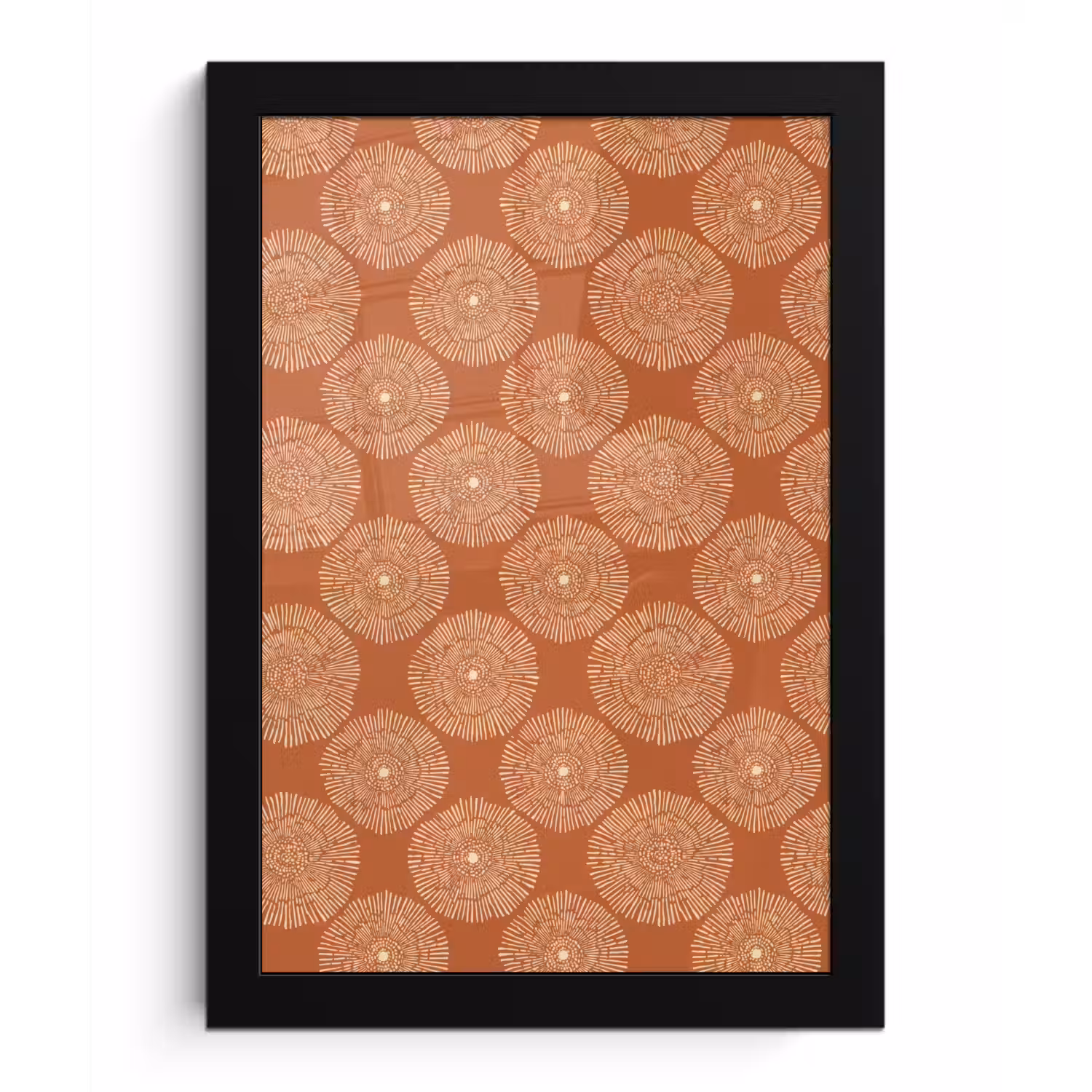 Cirkels - Grafisch - Patroon - Terracotta fotolijst zwart zonder passe partout klein 224 -3d